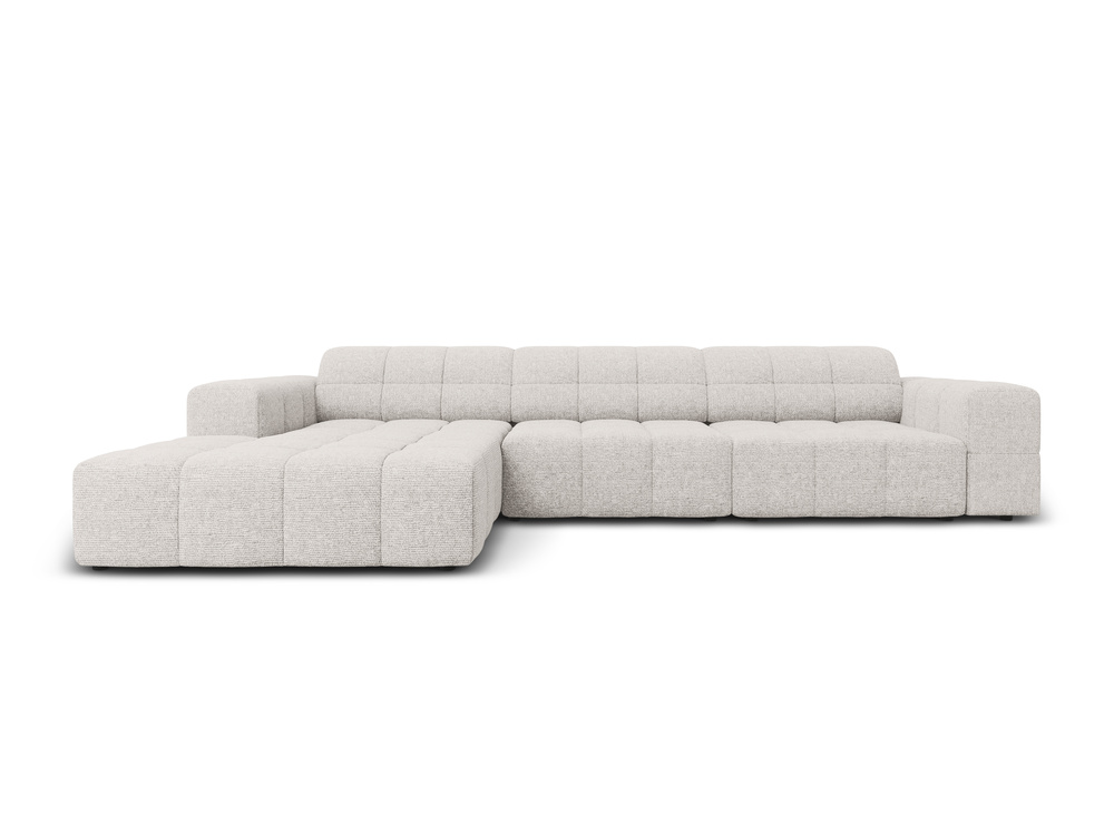 Cosmopolitan Design Ecksofa Chicago 4-Sitzer Chenille Haga Hellgrau Links