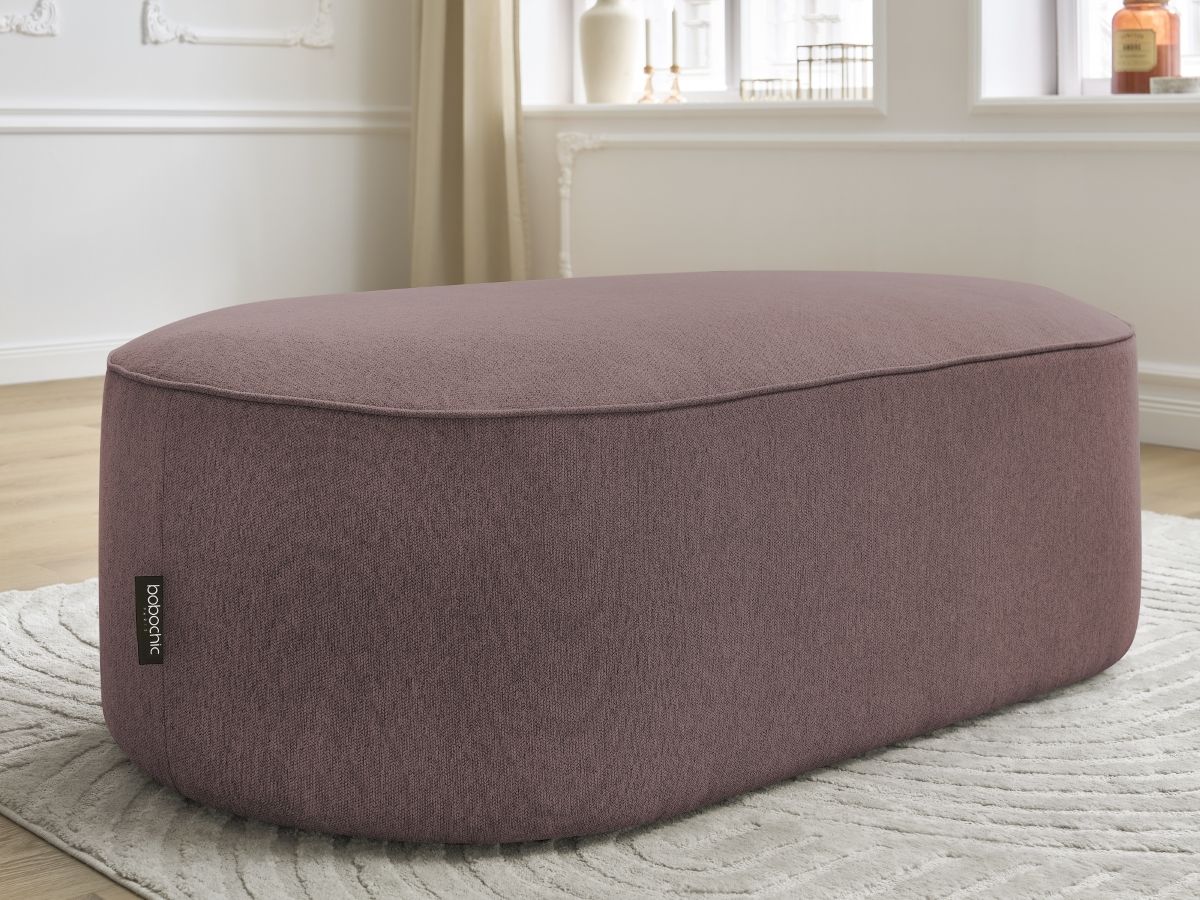 Bobochic Rousseau Pouf Melange-Stoff Rosa