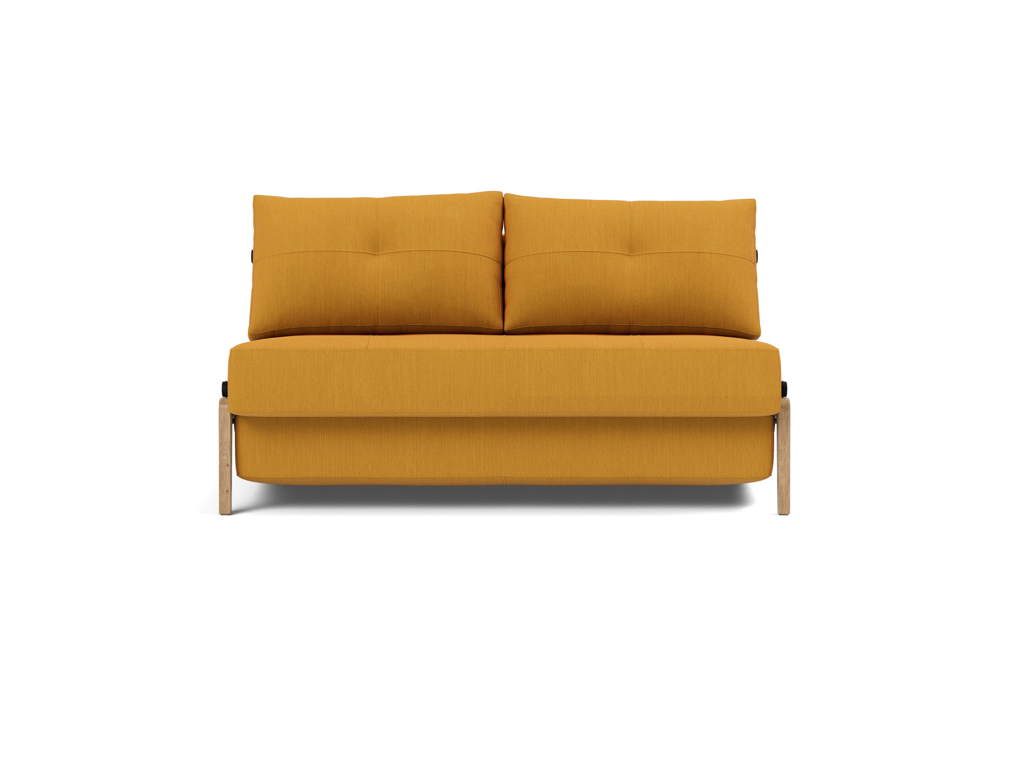 Schlafsofa Cubed 140 Flachgewebe Elegance 507-Burned-Curry Beine Eiche