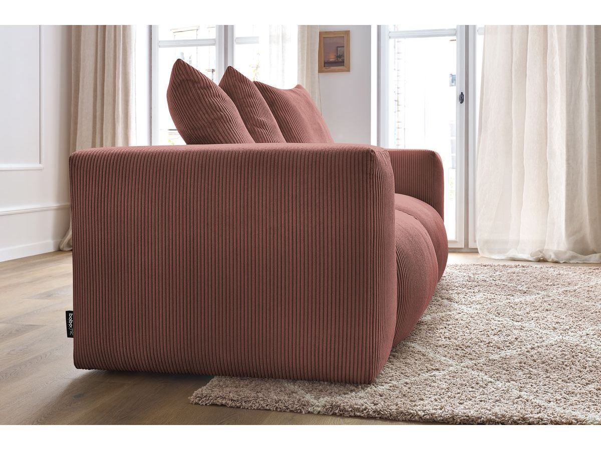 Bobochic Voltaire Sofa 3-Sitzer 248 × 100 cm Cordsamt Rosa