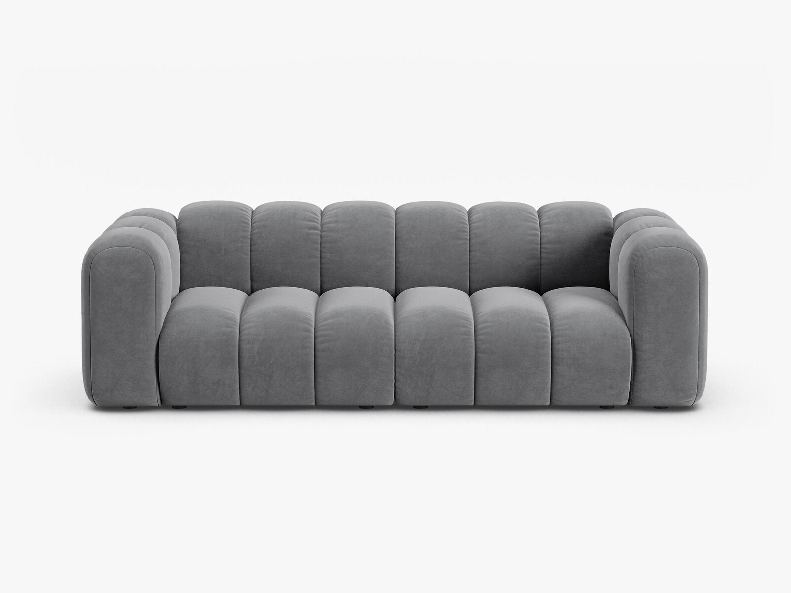 Micadoni Sofa Lupine 3-Sitzer Samt Salvador Grau