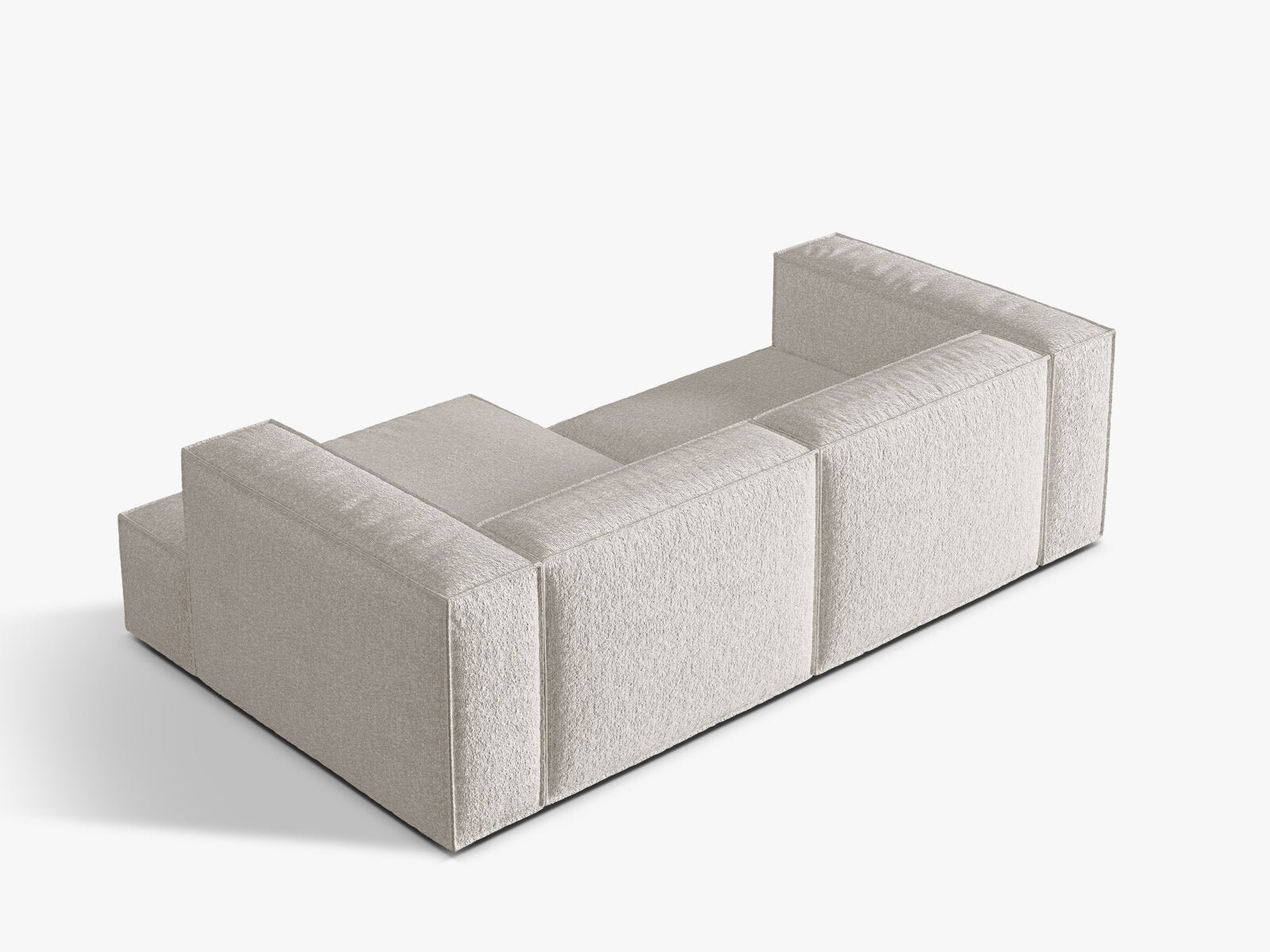 Micadoni Ecksofa Nuria 3-Sitzer Rechts Boucle Grau Beige Melange