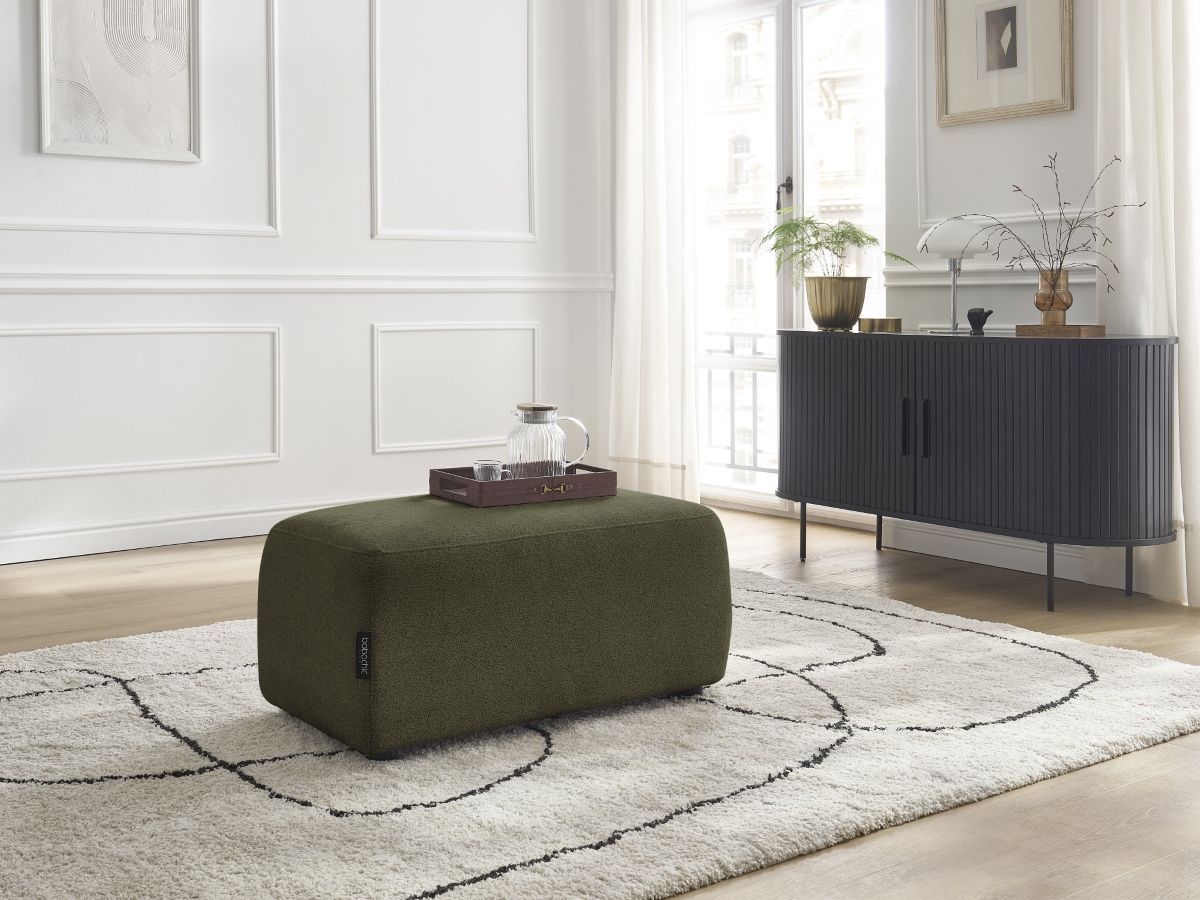 Bobochic Atilla Pouf Melange-Stoff Grün