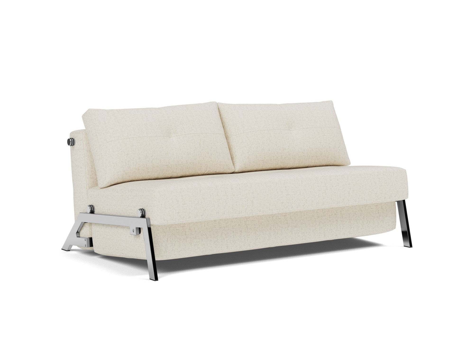 Schlafsofa Cubed 160 Boucle Skandi 531-Off-White Beine Chrom