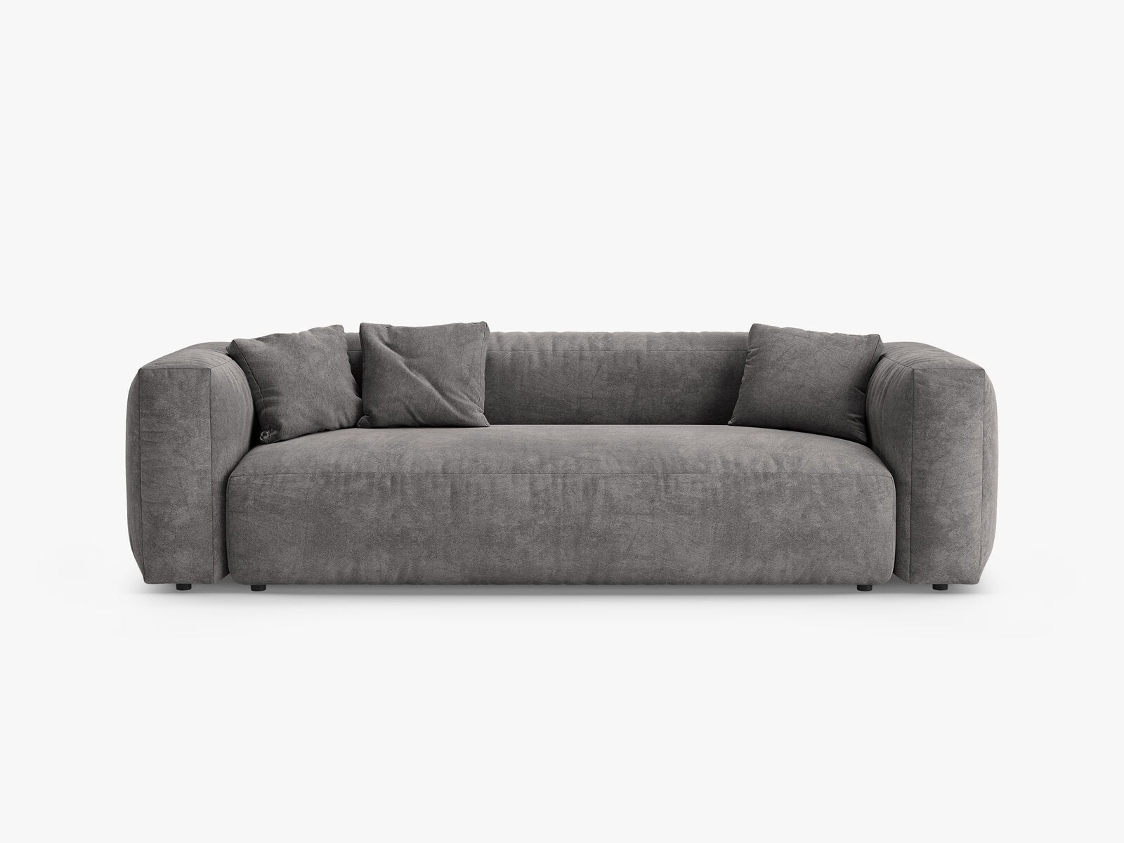 Micadoni Martina Schlafsofa 3-Sitzer Samt Vogue Grau