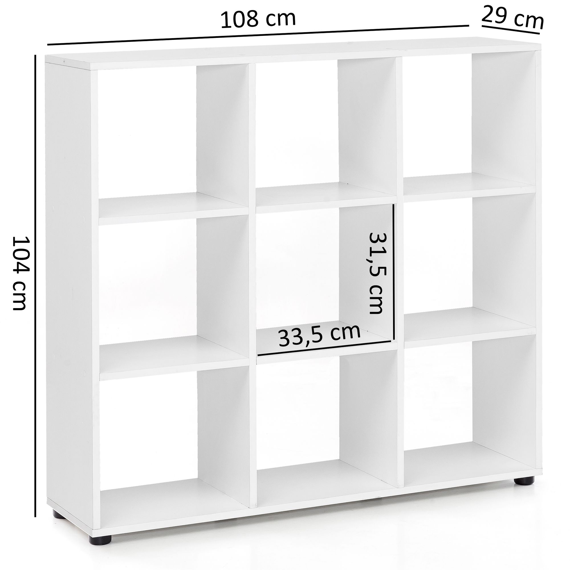 Bücherregal Nynashamn Weiß 108 × 29 × 104 cm
