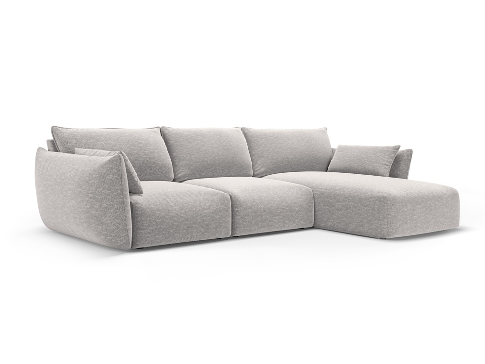 Cosmopolitan Design Ecksofa Matera 5-Sitzer Chenille Eden Silber Rechts