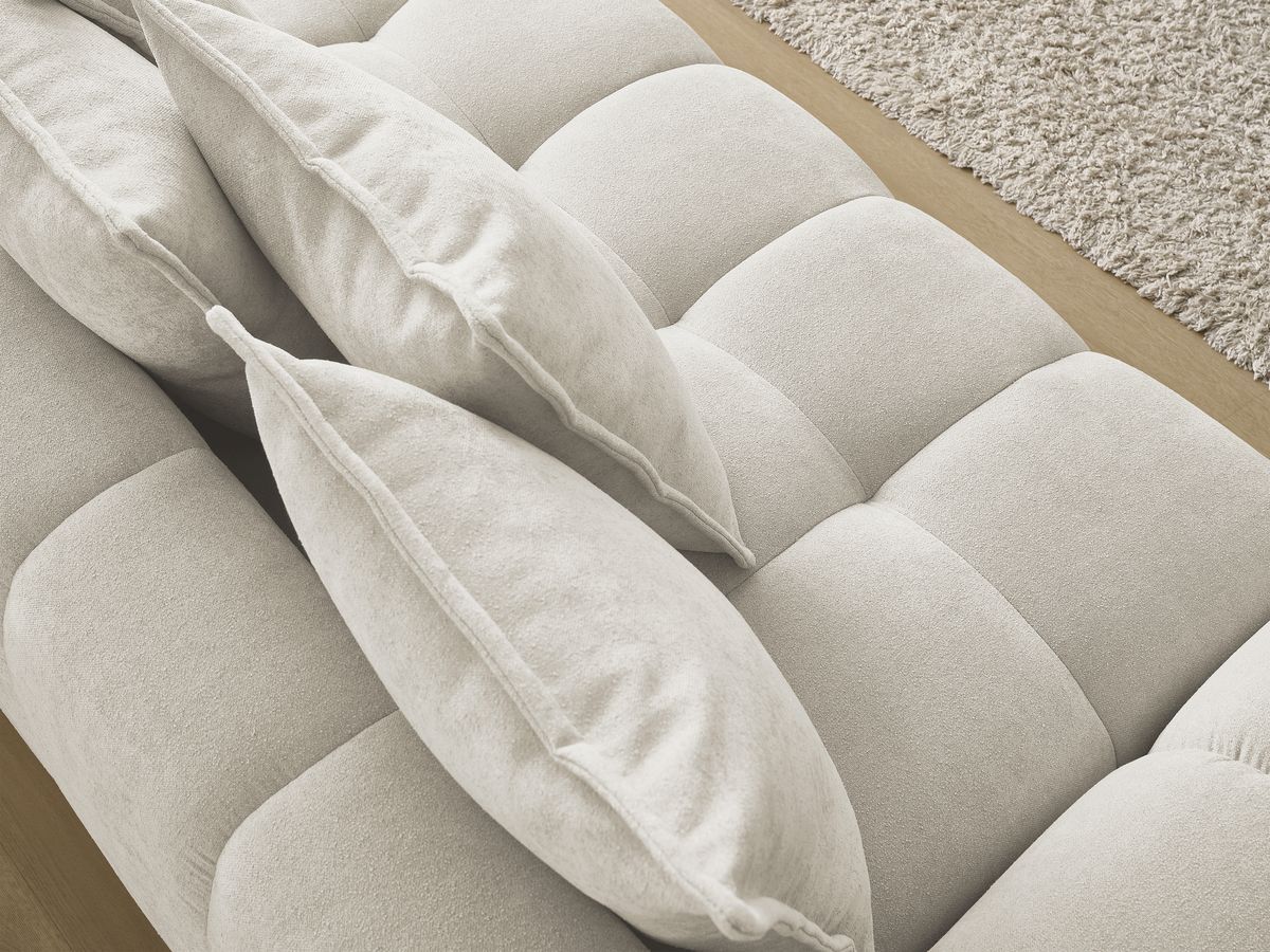 Bobochic Everest Sofa 3-Sitzer, 5 Kissen Strukturstoff Beige