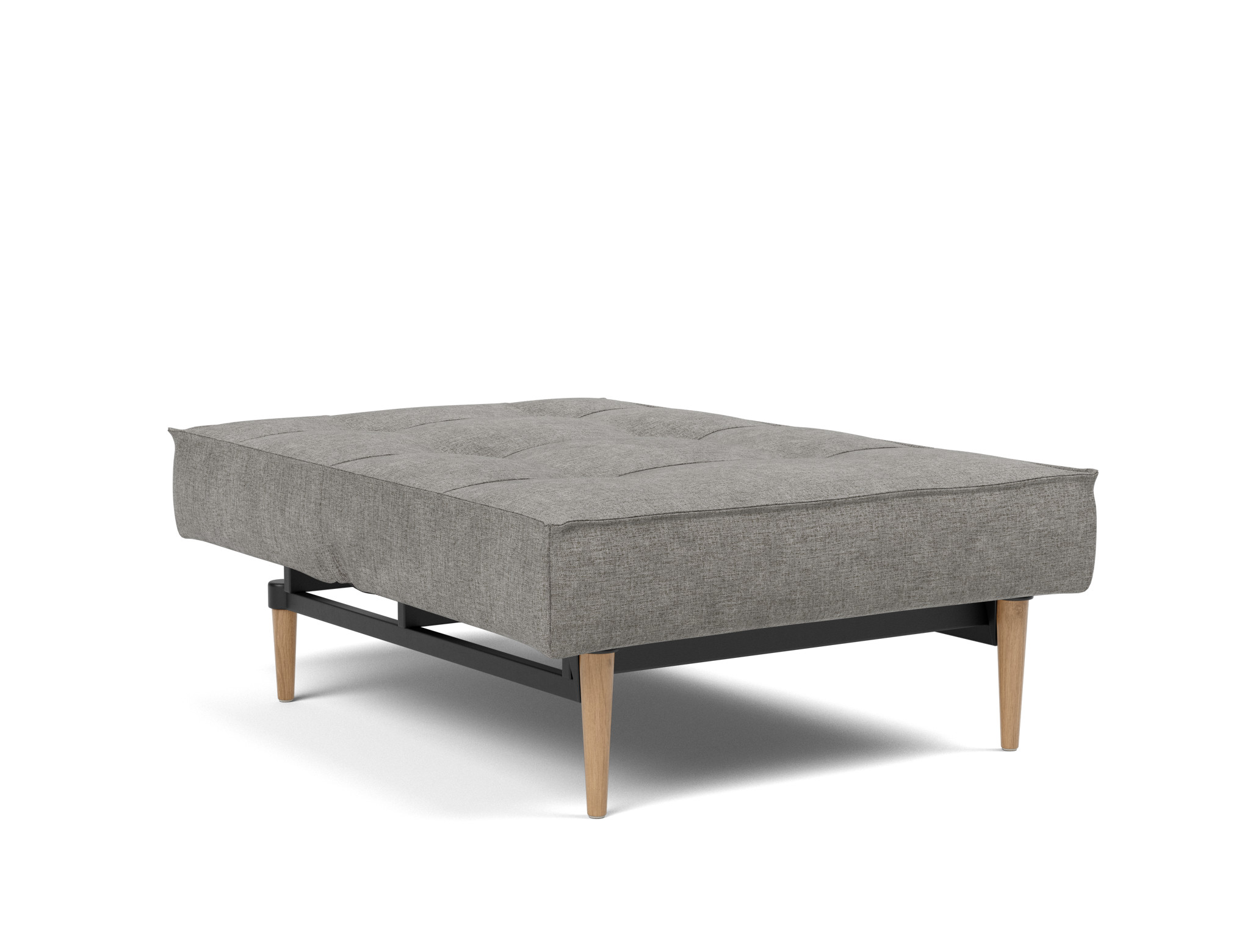 Sessel Splitback Flachgewebe Avella 282-Warm-Grey Beine Styletto Eiche hell