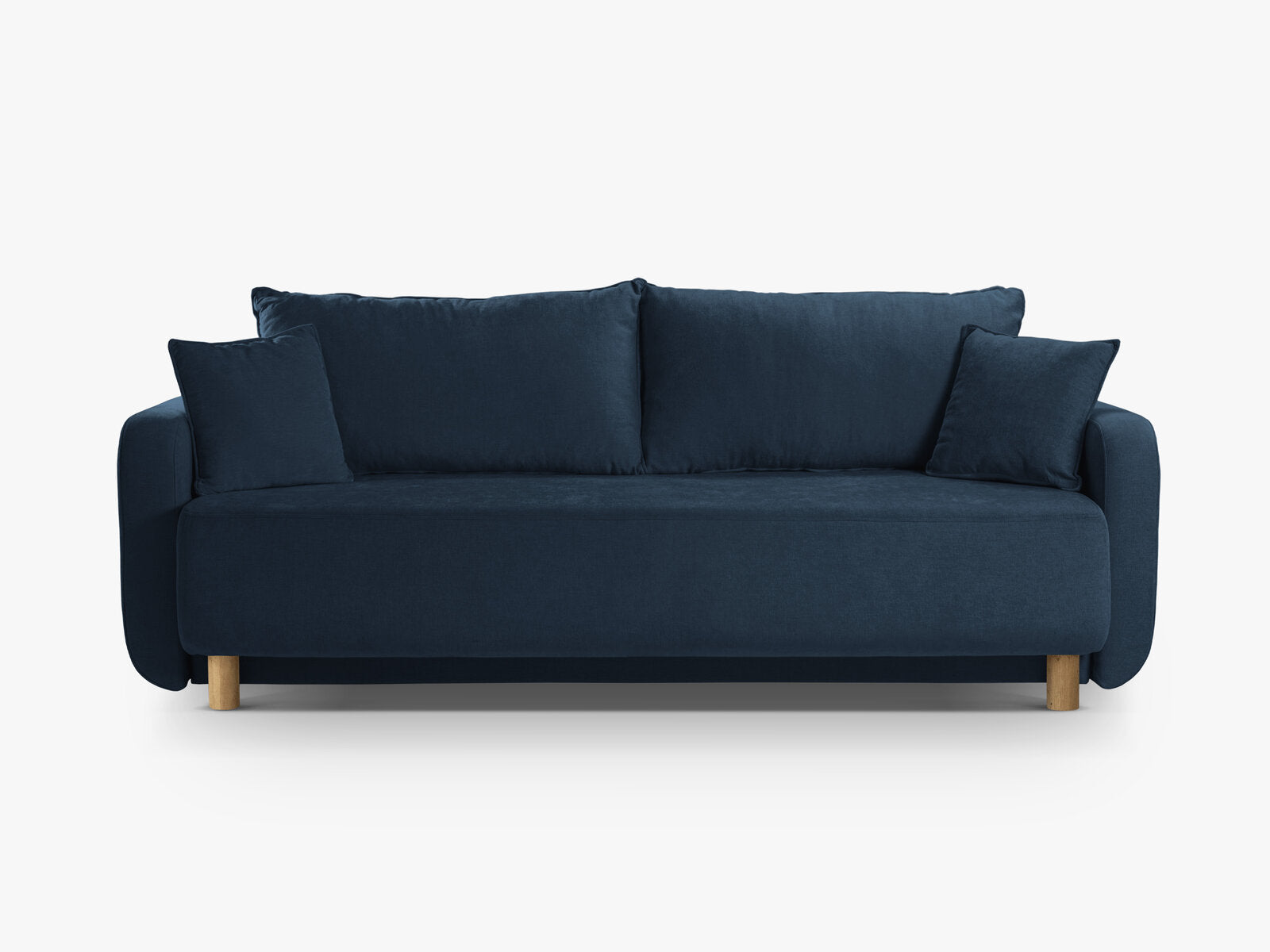 Micadoni Sofa Elen 2 Rückenkissen 3-Sitzer mit Schlaffunktion Strukturierter Stoff Marineblau
