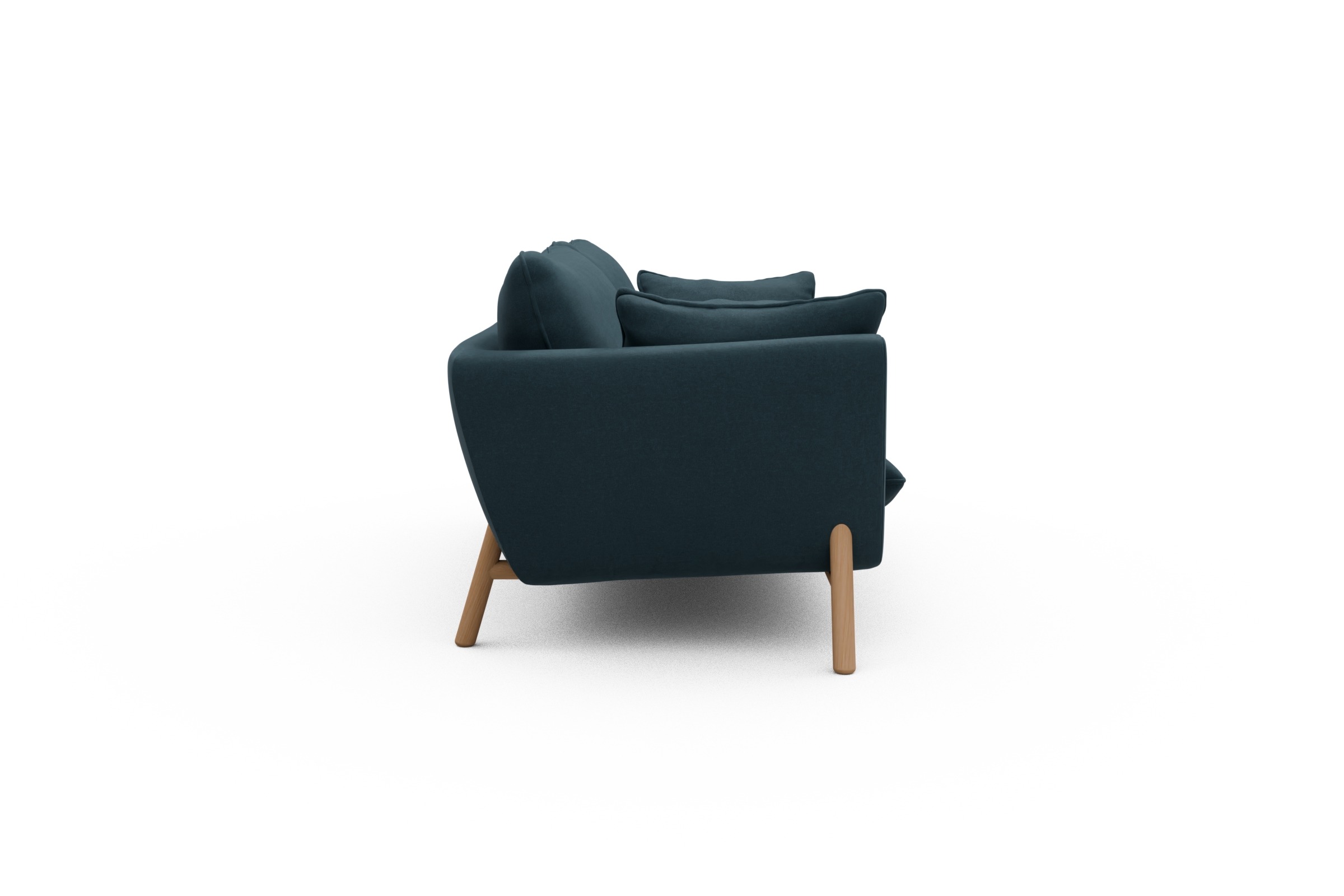 Sofa Emil 2-Sitzer Beinfarbe Eiche Natur Satya-Indigo