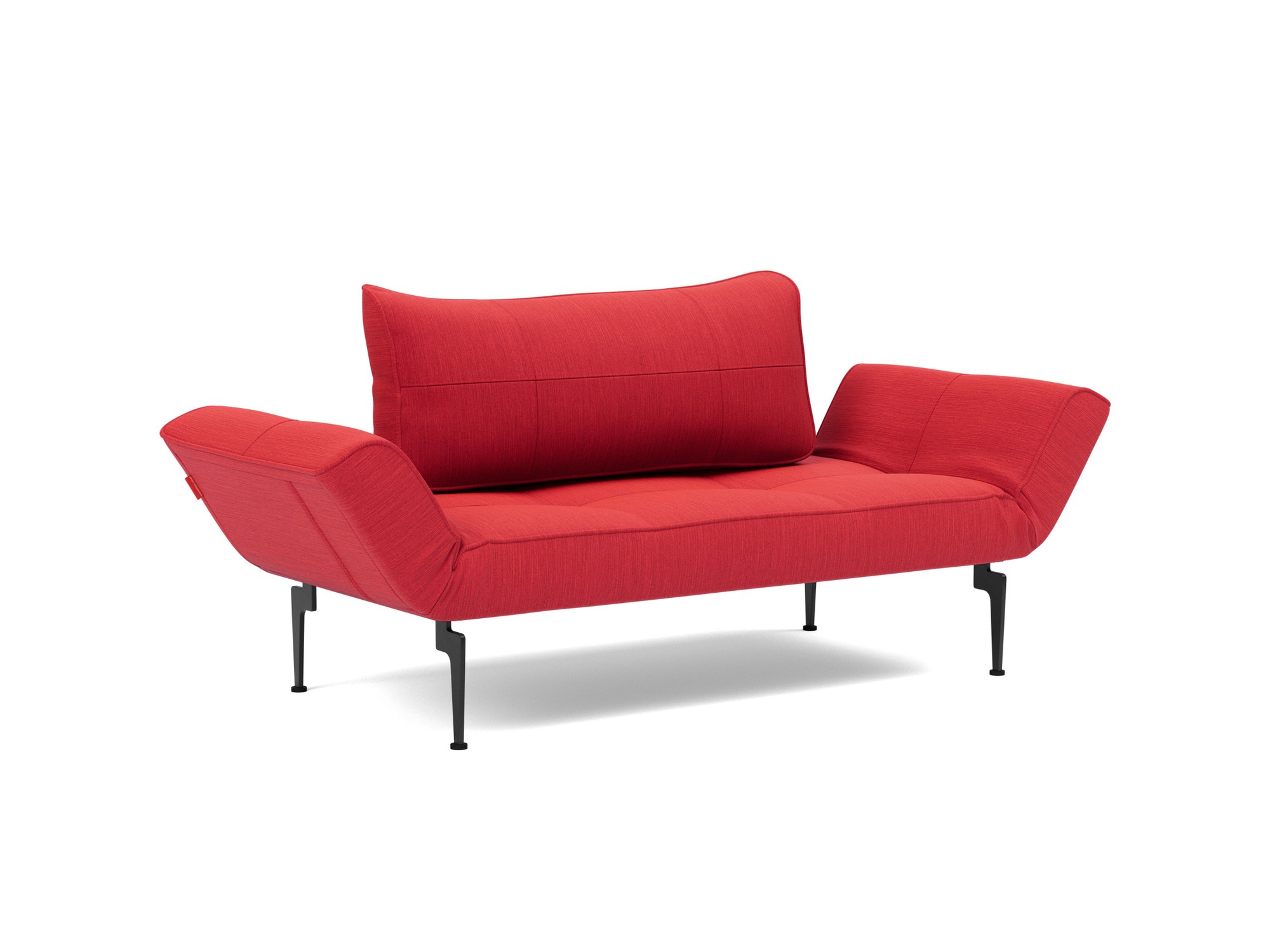 Tagesbett Zeal Flachgewebe Elegance 511-Red Beine Laser schwarz