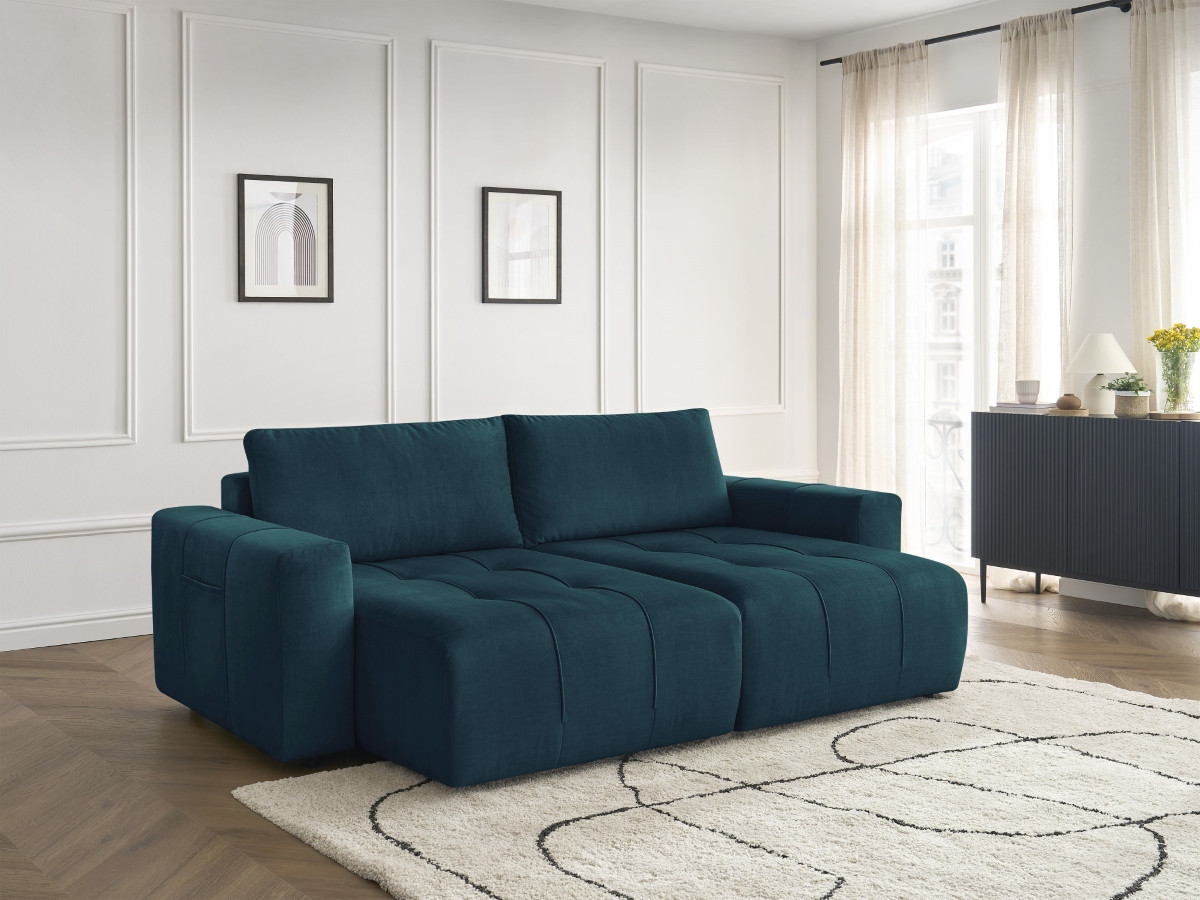 Bobochic Arsene Sofa 4-Sitzer Samt Dunkelblau
