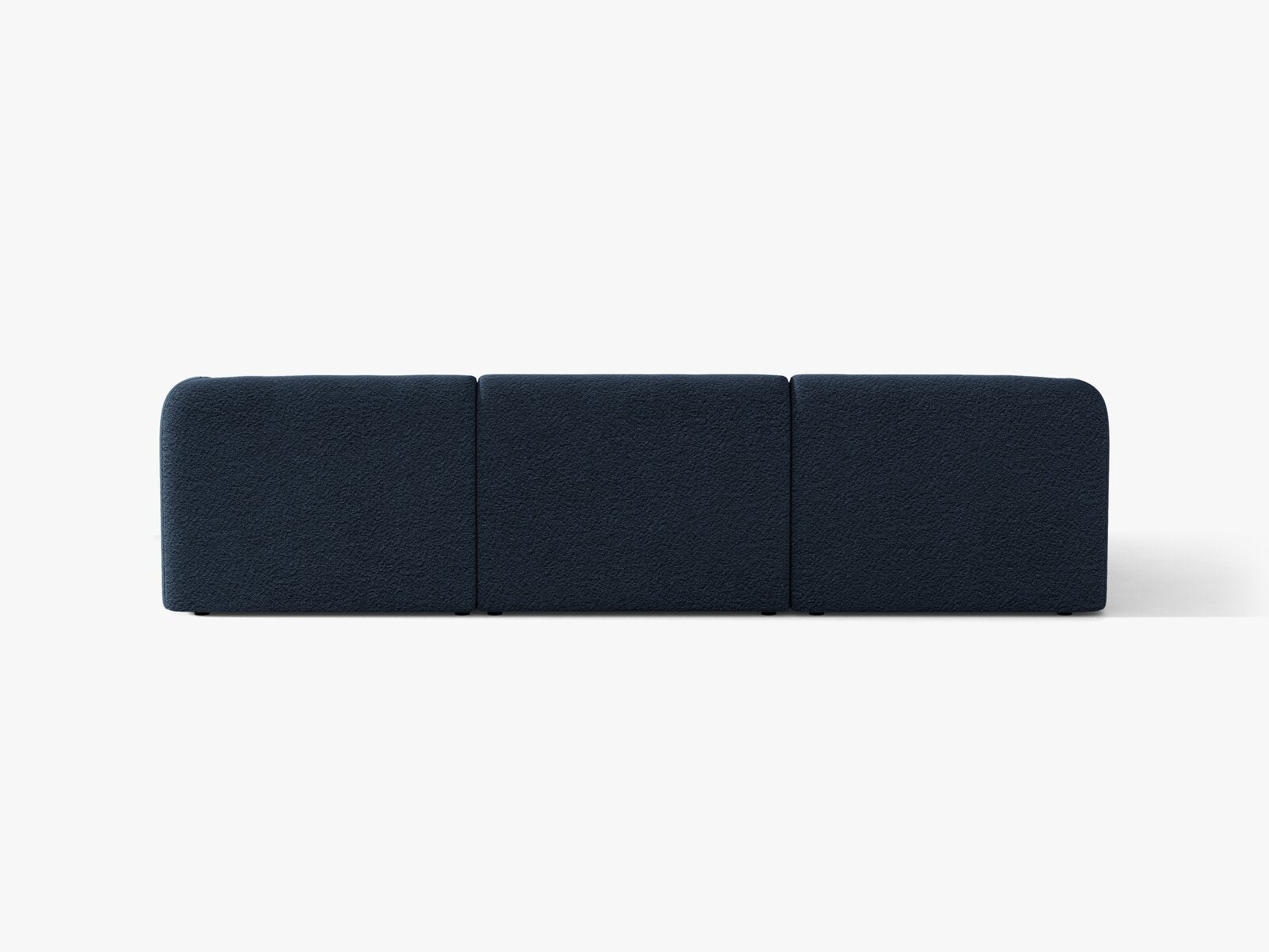 Micadoni Ecksofa Miley 4-Sitzer Links Boucle Baloo Dunkelblau