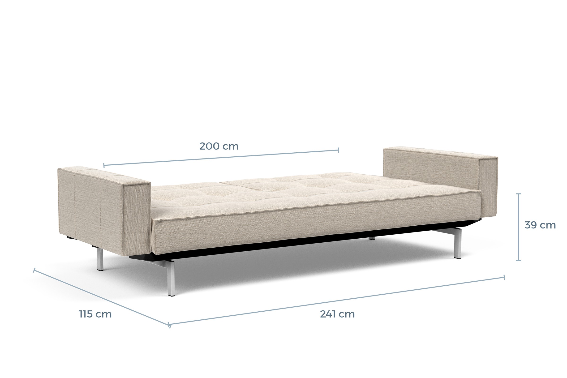 Schlafsofa Splitback mit Armlehnen