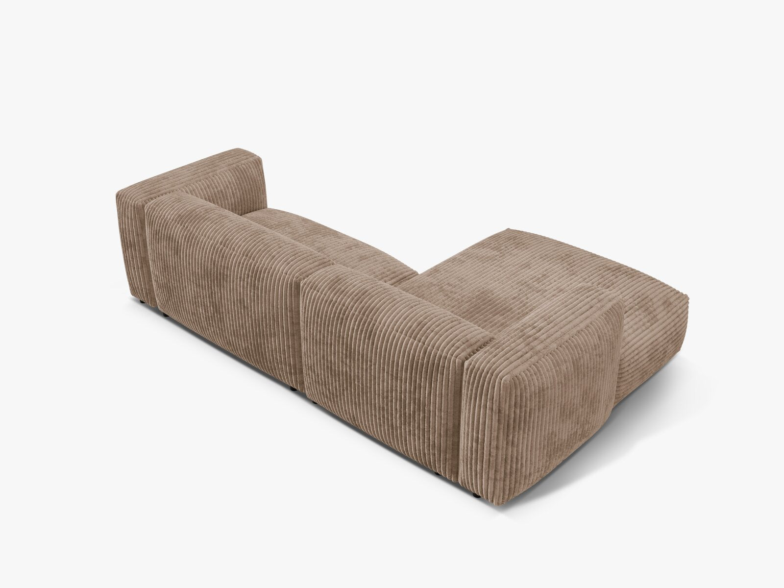 Micadoni Ecksofa Martina 2-Sitzer Links Kord Tilia Eichel