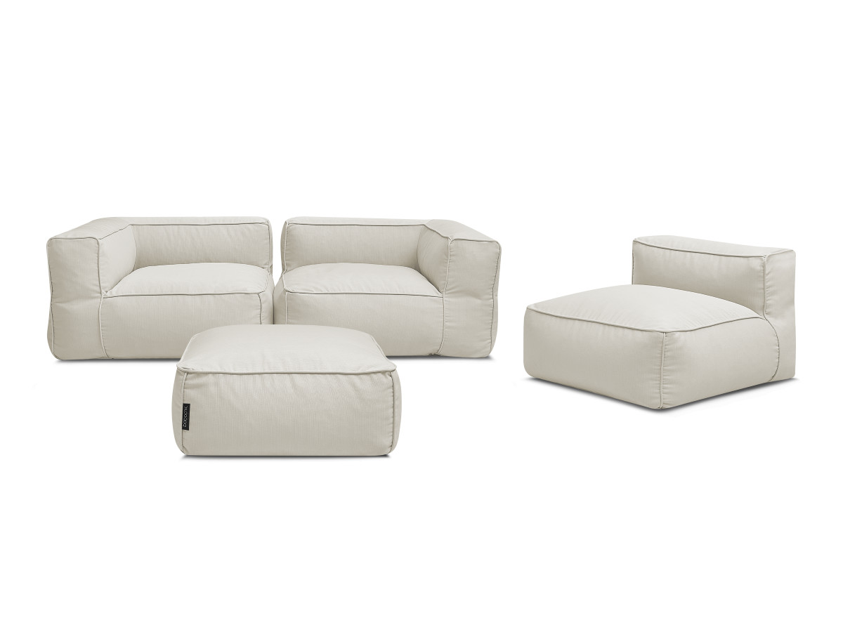 Bobochic Giulia Gartensofa 4-Sitzer mit Pouf, 2 Eckmodule