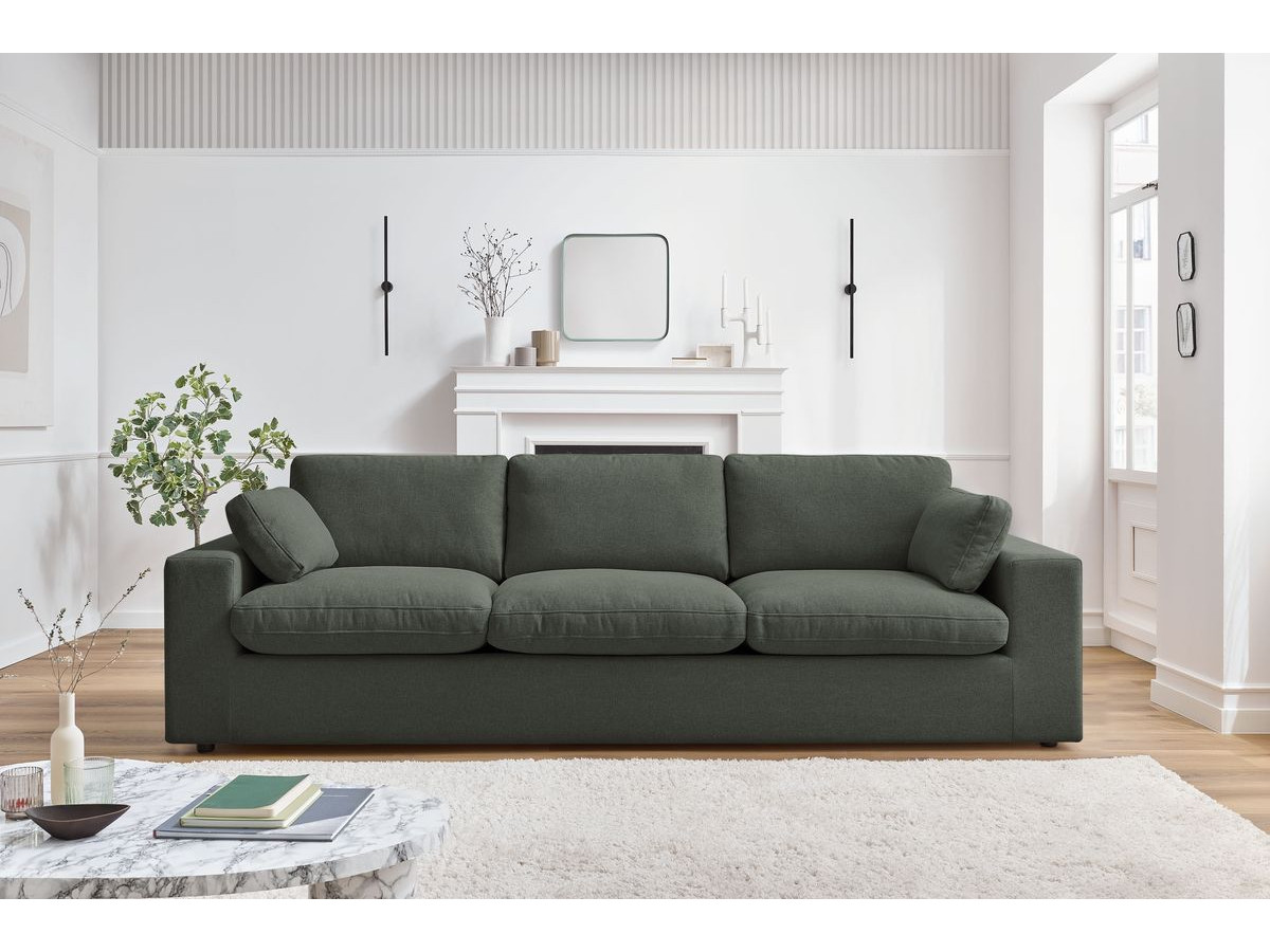 Bobochic Belair Sofa 3-Sitzer 250 × 93 cm Stoff Grün