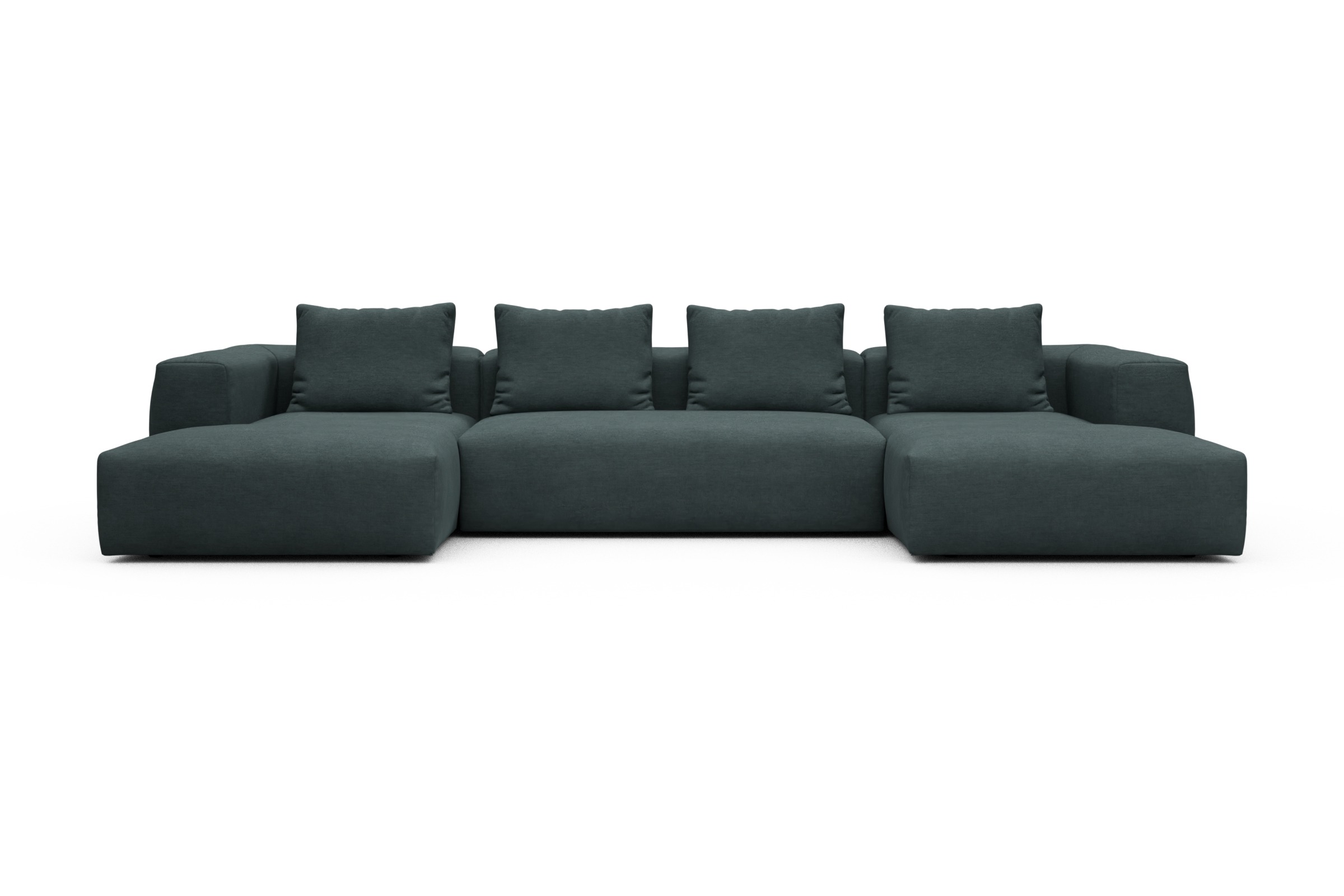 Skandi Home Wohnlandschaft Fred mit 2-Sitzer und Chaiselongue beidseitig Vivus-Blue moebelfaktor