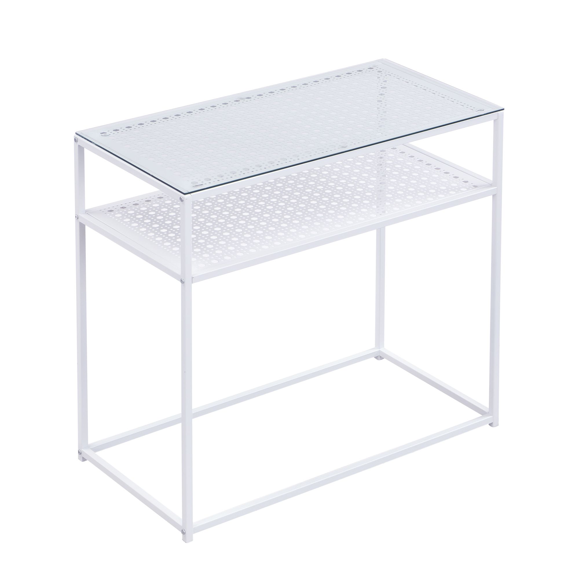 Konsolentisch Kalvag Glas Weiß 80 × 40 × 77 cm