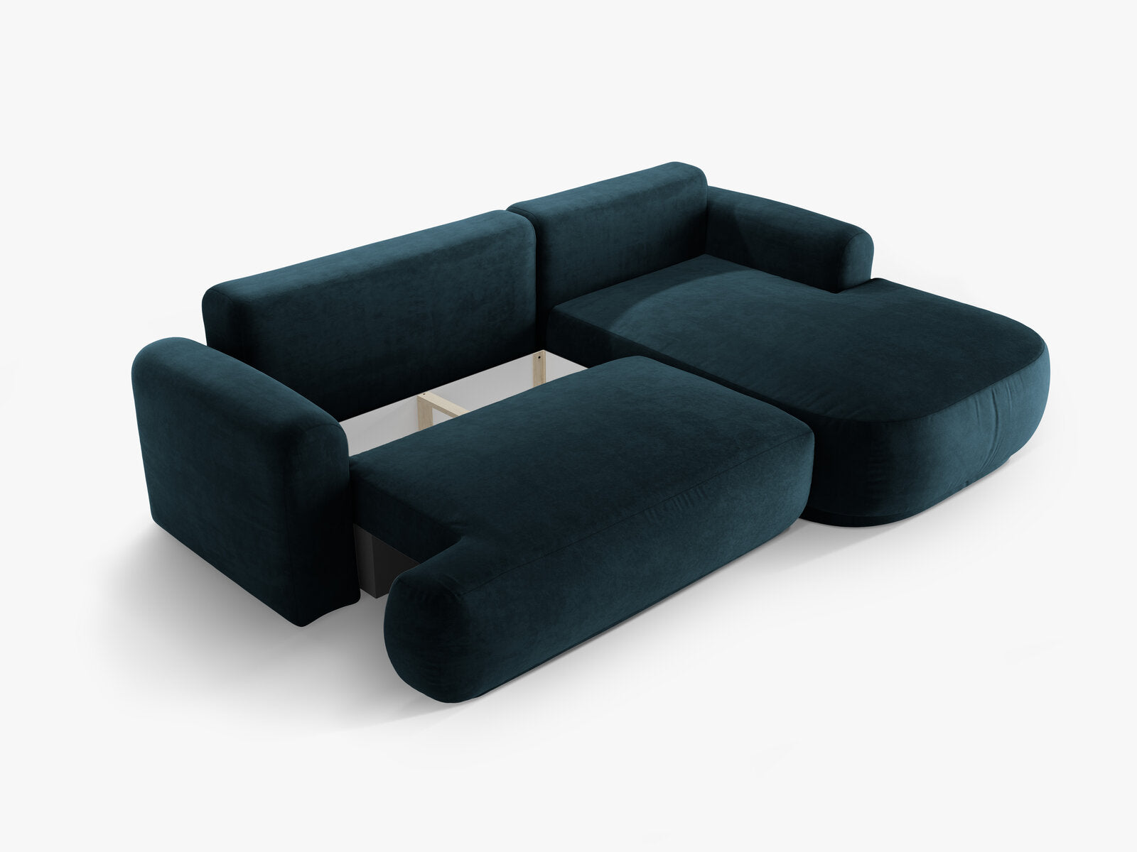 Micadoni Ella Ecksofa 5-Sitzer mit Schlaffunktion Rechts Samt Vogue Dunkelpetrol