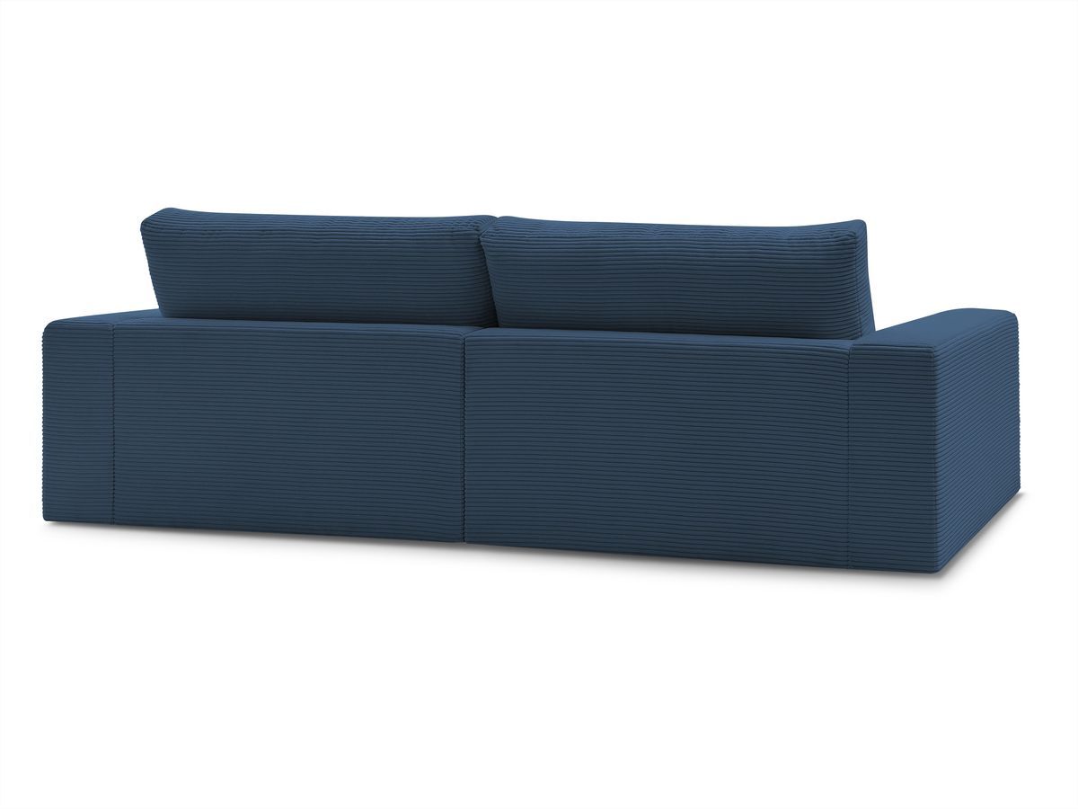 Bobochic Leonard Sofa 4-Sitzer mit Pouf 234 × 109 cm Cordsamt Dunkelblau