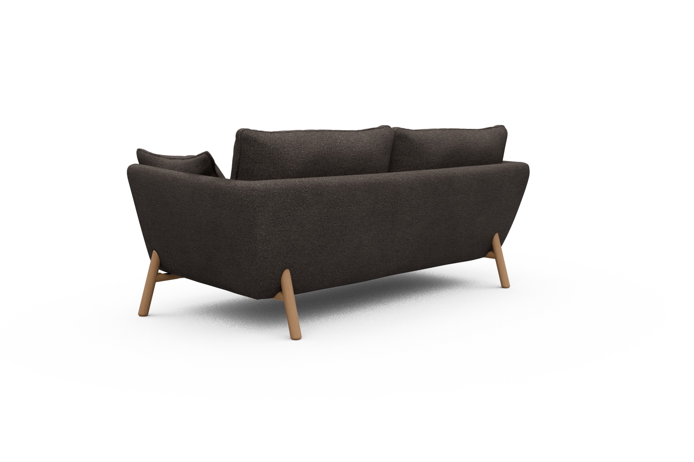 Sofa Emil 2-Sitzer Beinfarbe Eiche Natur Boucle-Taupe