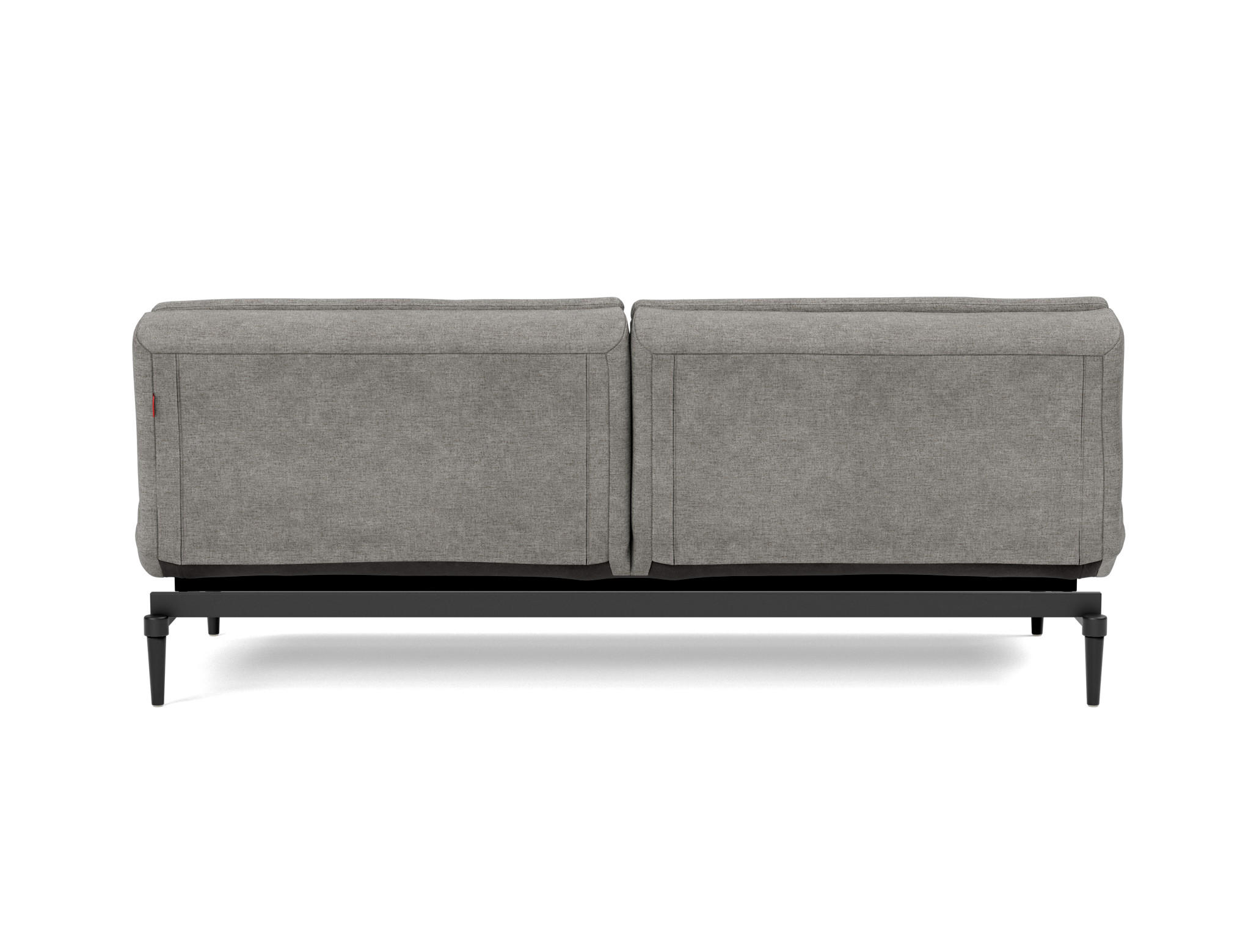 Schlafsofa Dublexo Flachgewebe Avella 282-Warm-Grey Beine Styletto Eiche schwarz