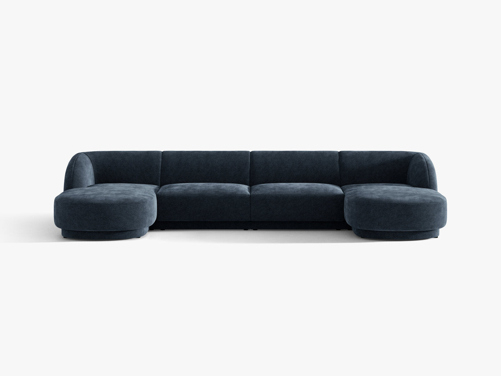Micadoni Panorama-Sofa Miley 5-Sitzer Chenille Haga Königsblau