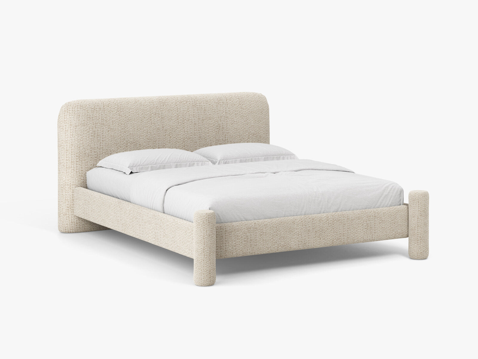 Micadoni Vera Bett mit Kopfteil Chenille Silencio Helles Beige 140x200