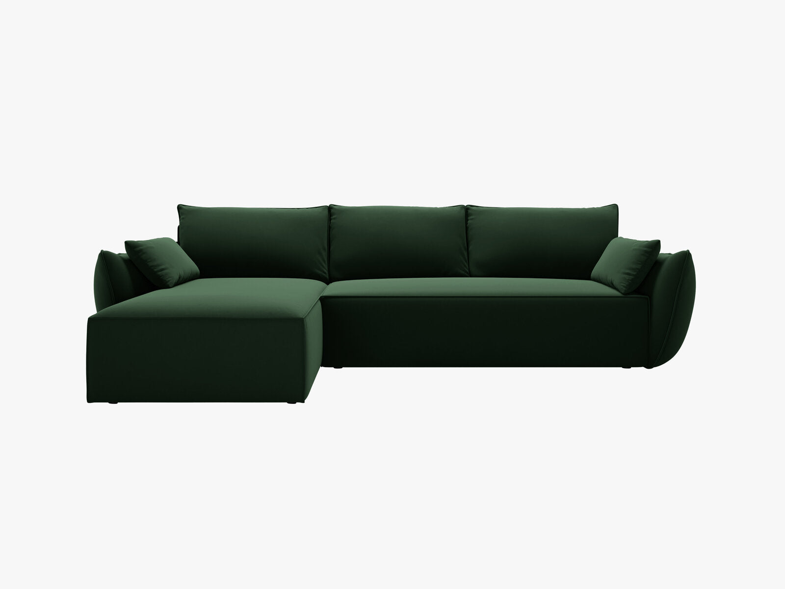 Micadoni Kaelle Ecksofa 4-Sitzer mit Schlaffunktion Links Samt Bluvel Flaschengrün