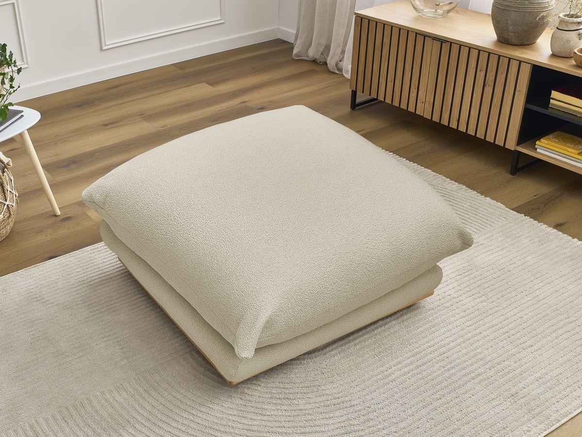 Bobochic Ernest Pouf Bouclé-Stoff Beige