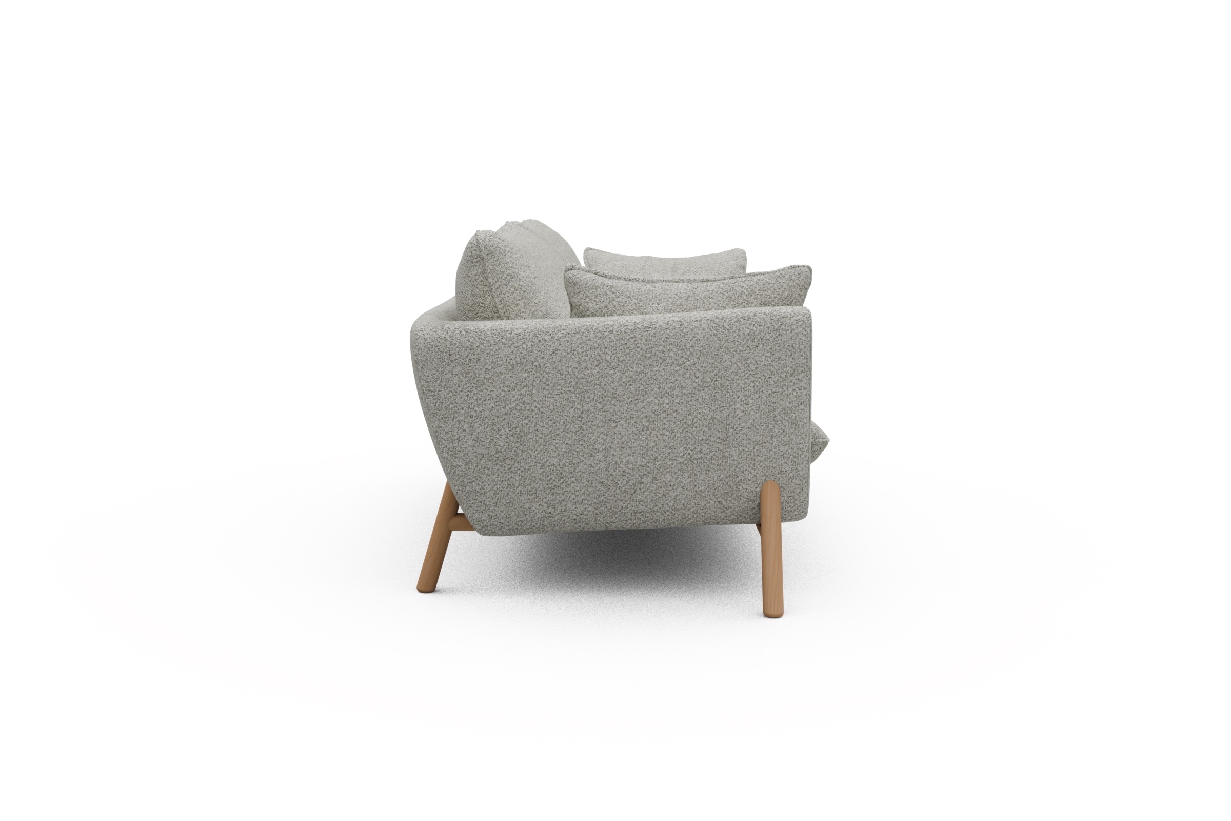 Sofa Emil 2-Sitzer Beinfarbe Eiche Natur Vanora-Warm-Sand