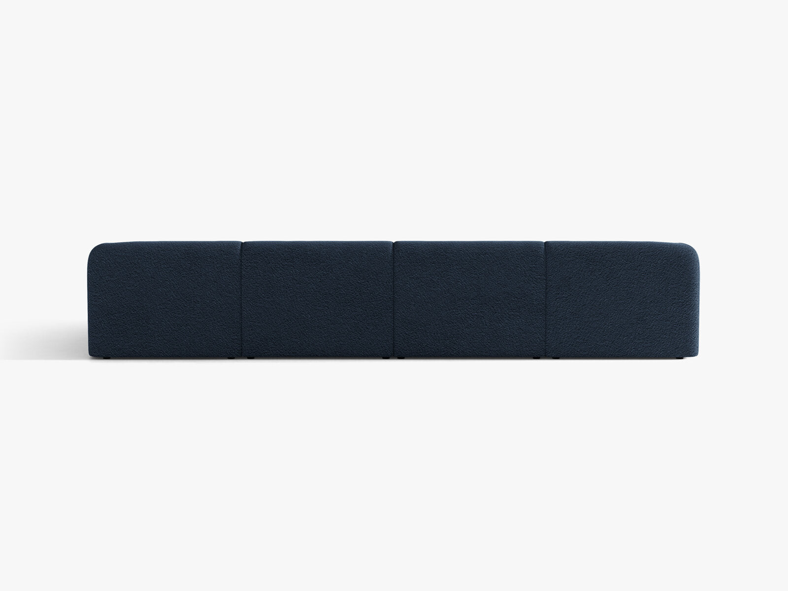 Micadoni Panorama-Sofa Miley 5-Sitzer Boucle Baloo Dunkelblau