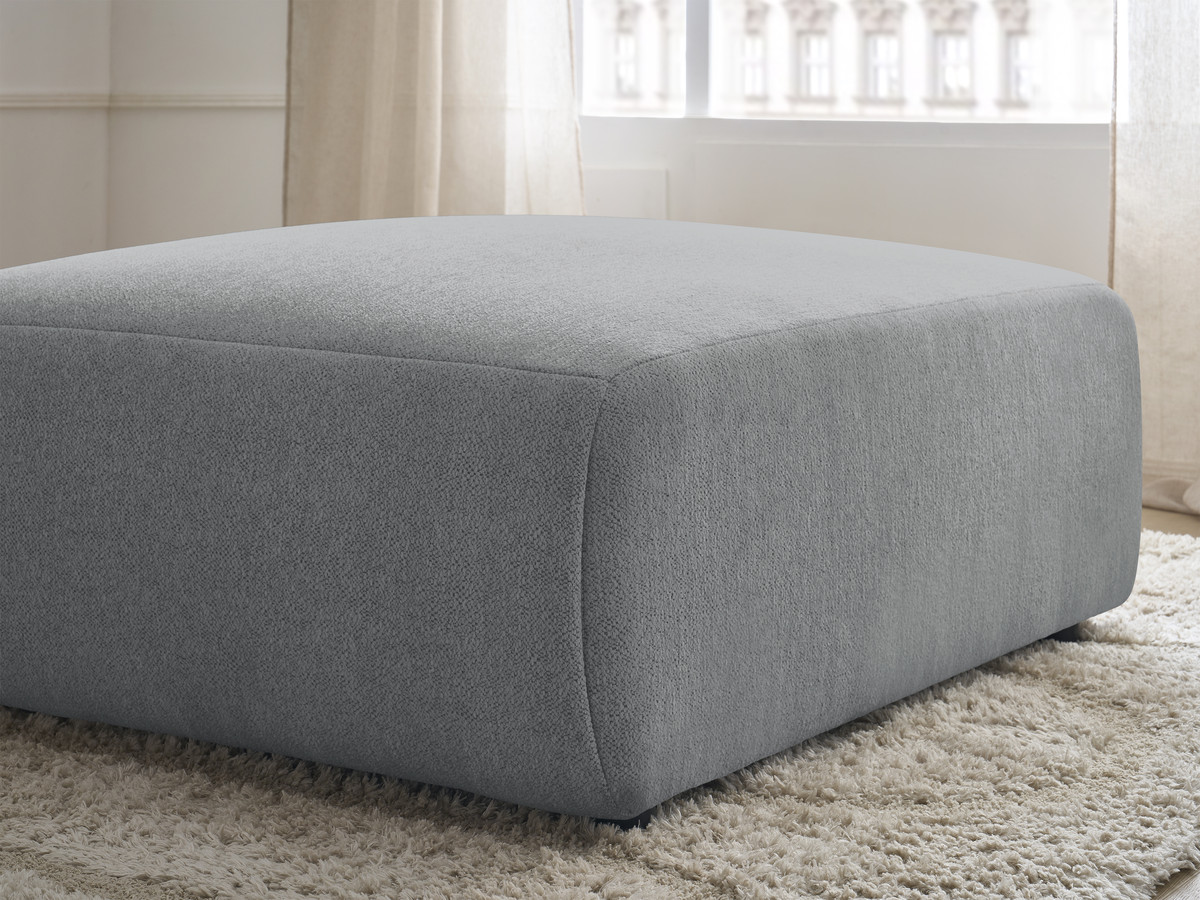 Bobochic Jana Pouf 94 × 114 cm Melange-Stoff Dunkelgrau