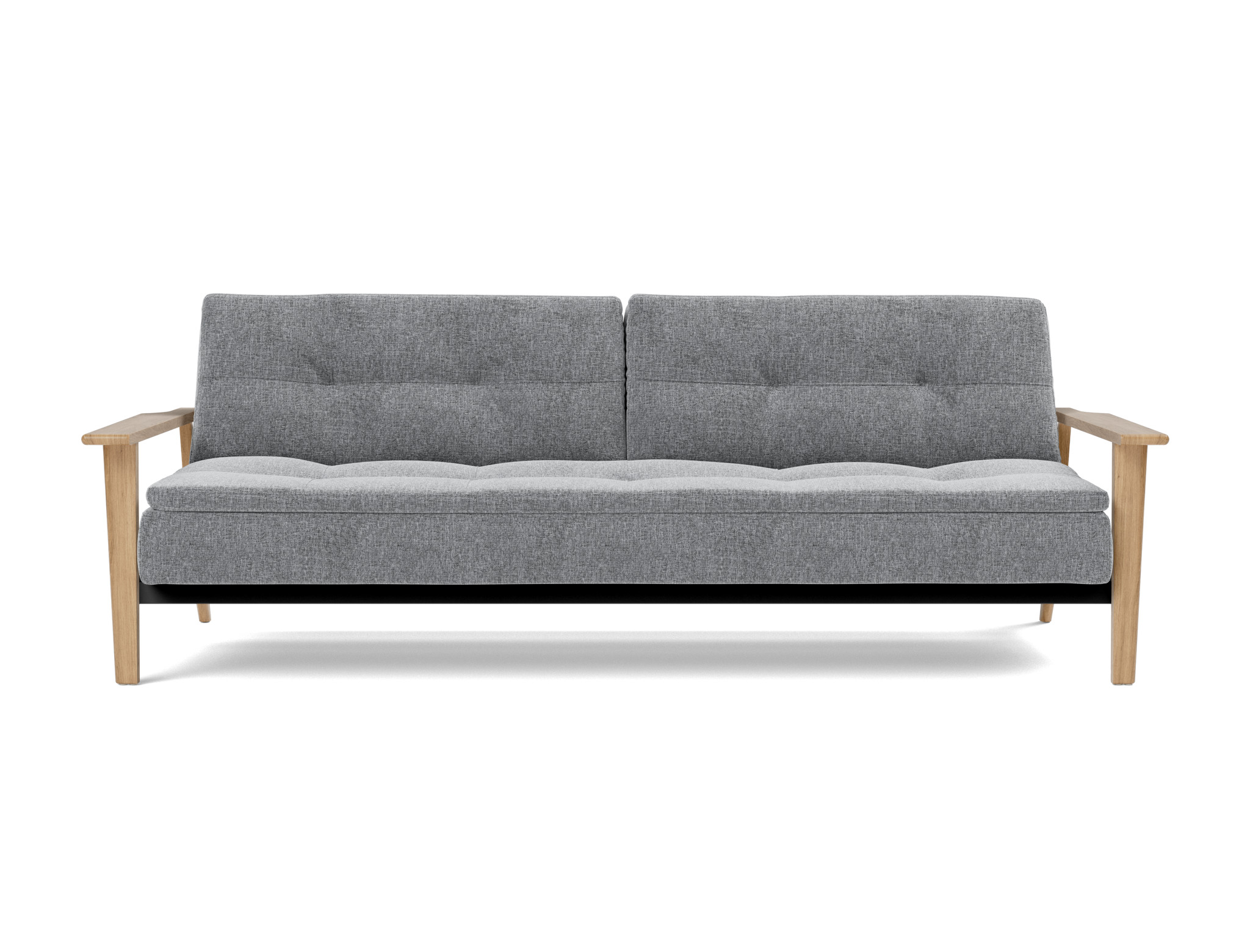 Schlafsofa Dublexo Frej Strukturierter Stoff Twist 565-Granite