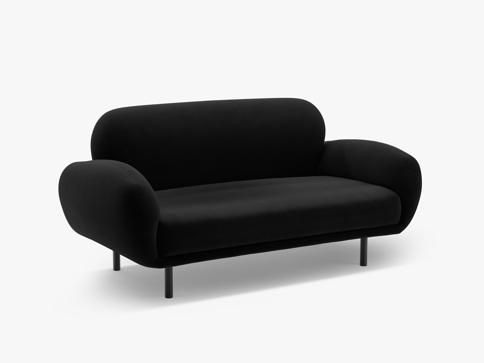 Micadoni Sofa Poppy 2-Sitzer Samt Casino Schwarz