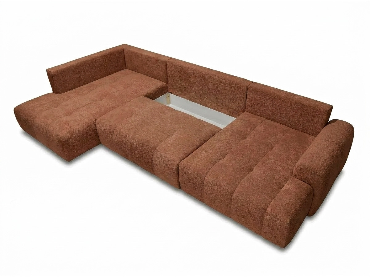 Bobochic Roxelane Wohnlandschaft Bouclé-Stoff Orange Ecke links
