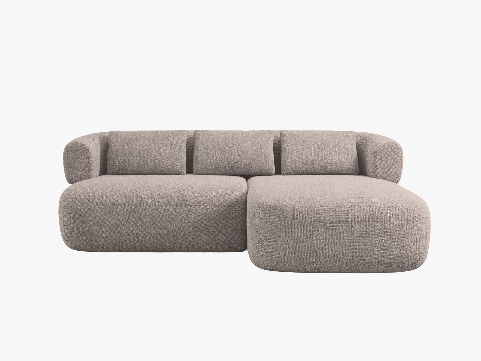 Micadoni 5-Sitzer Ecksofa Jenny Kleine Version Rechts Boucle Now or Never Hellbraun