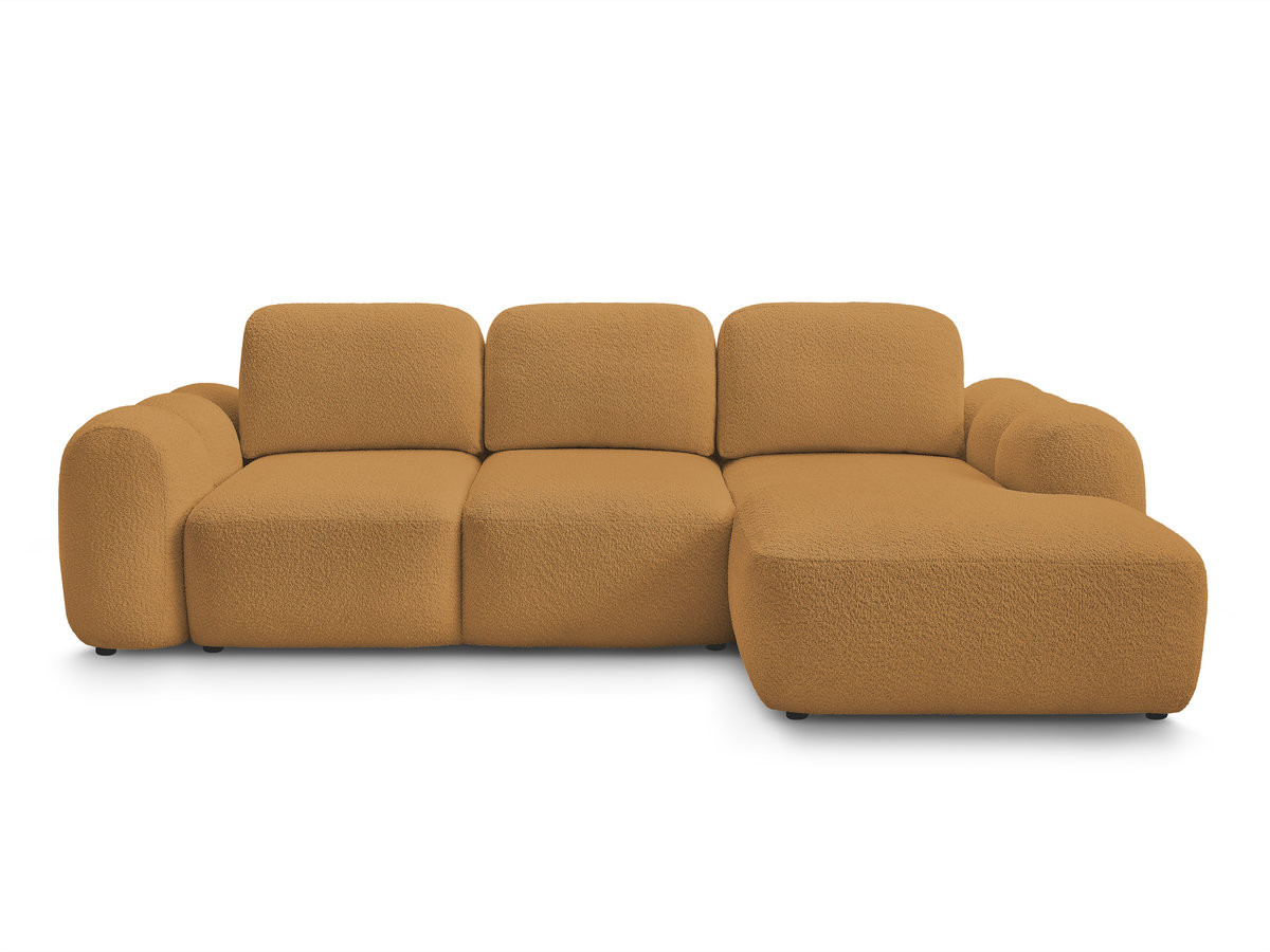 Bobochic Montaigne Ecksofa mit Schlaffunktion und Bettkasten 276 × 164 cm Bouclé-Stoff Gelb Ecke rechts