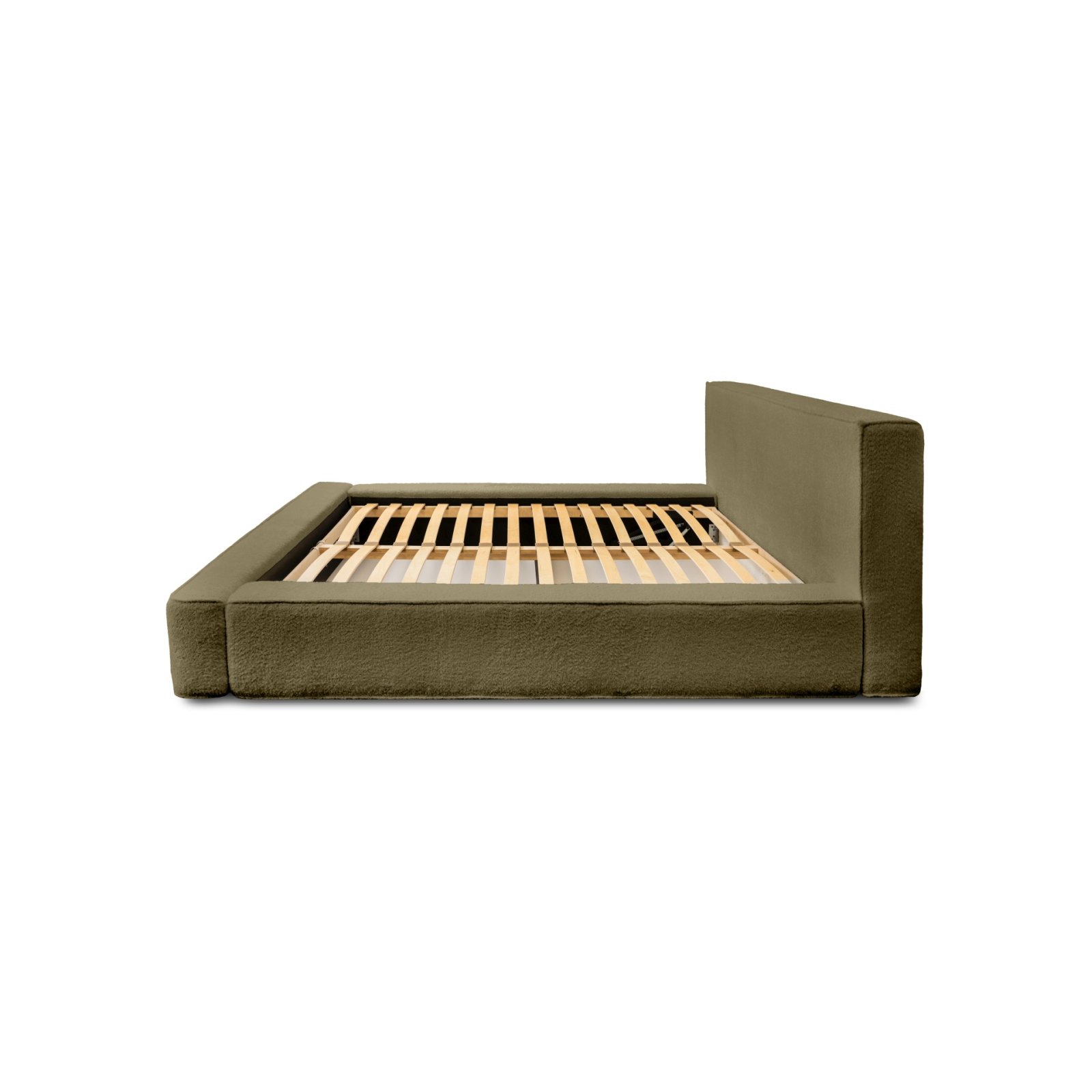 Polsterbett Delano Boucle 180x200 mit Metallrahmen Euphoria 11 Olive