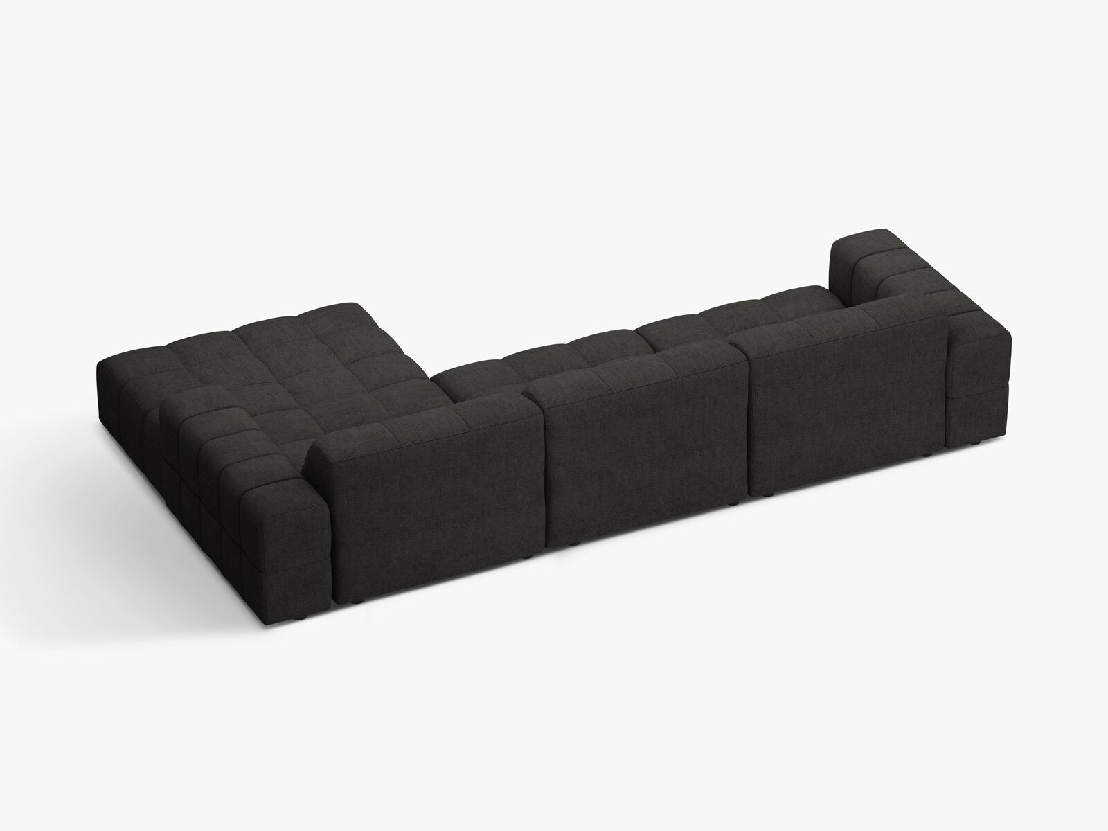 Micadoni Ecksofa Jennifer 4-Sitzer Rechts Chenille Eden Dunkelgrau
