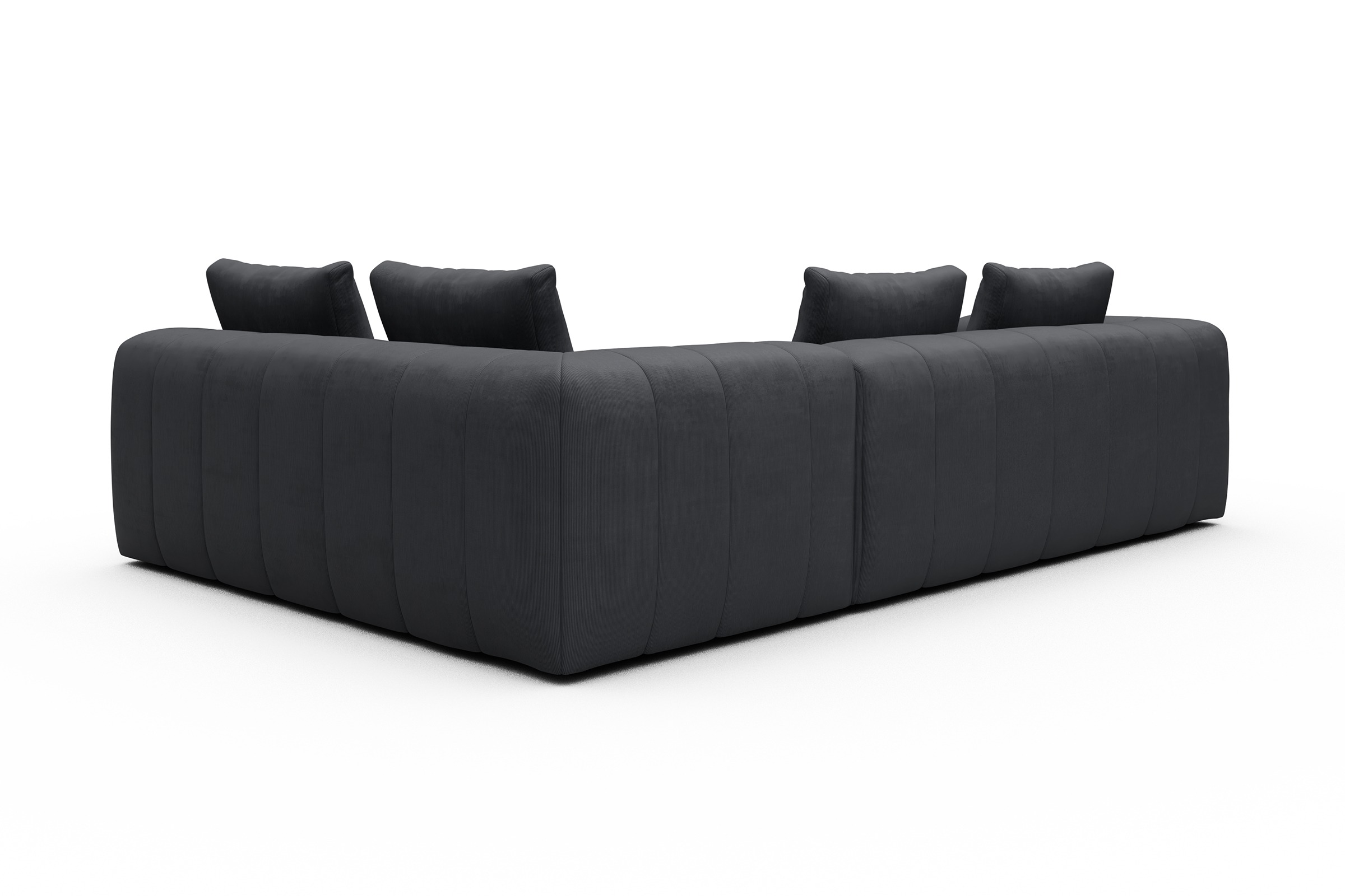 Ecksofa Hugo 2x 2,5-Sitzer Armlehne links Cordufine-Slate-Grey