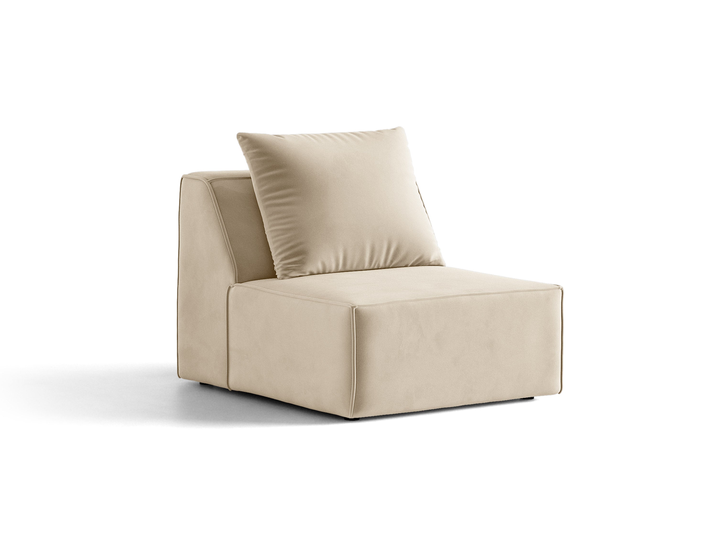 Micadoni Sessel ohne Armlehnen Jodie 1-Sitzer Samt Bluvel Dunkelbeige