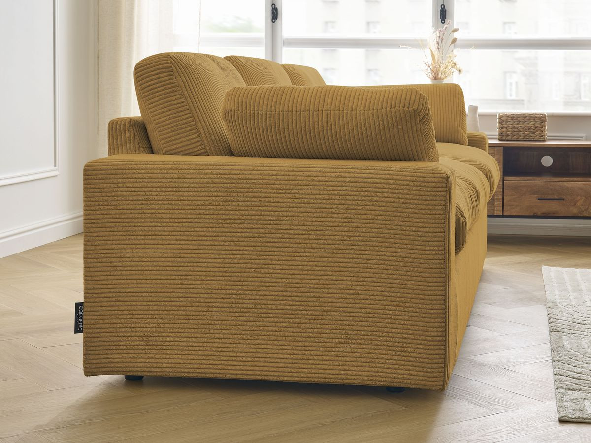 Bobochic Belair Sofa 3-Sitzer 220 × 93 cm Cordsamt Gelb