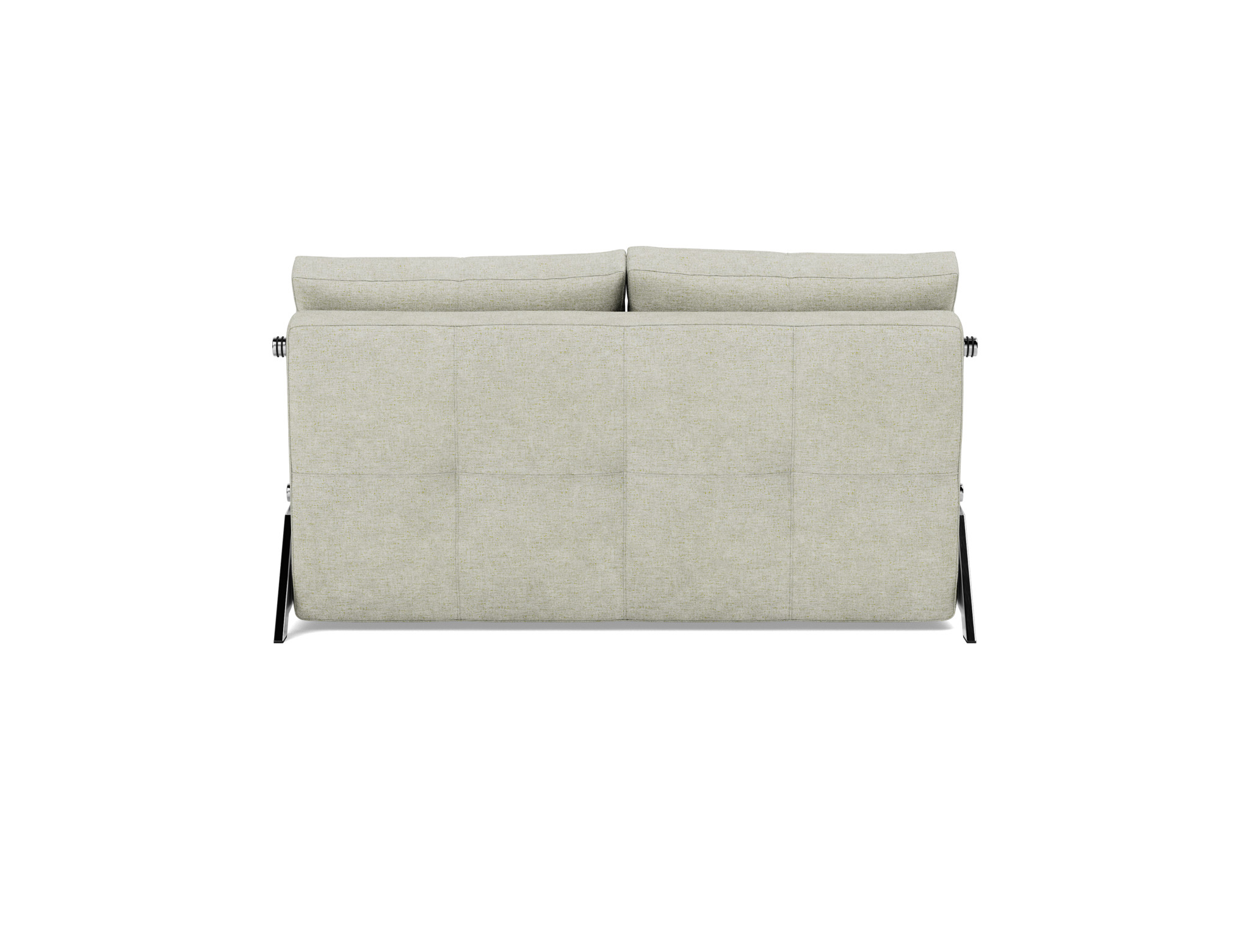 Schlafsofa Cubed 140 Flachgewebe Avella 280-Sand Beine Chrom