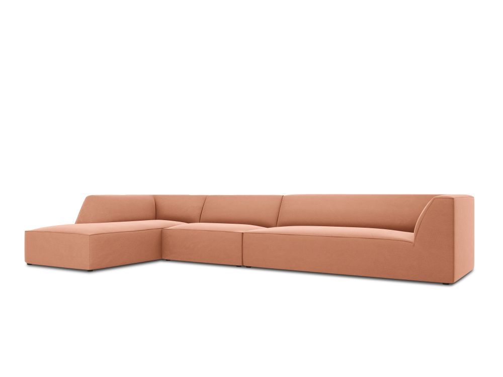 Cosmopolitan Design Ecksofa Siena 5-Sitzer Samt Salvador Rosa Links