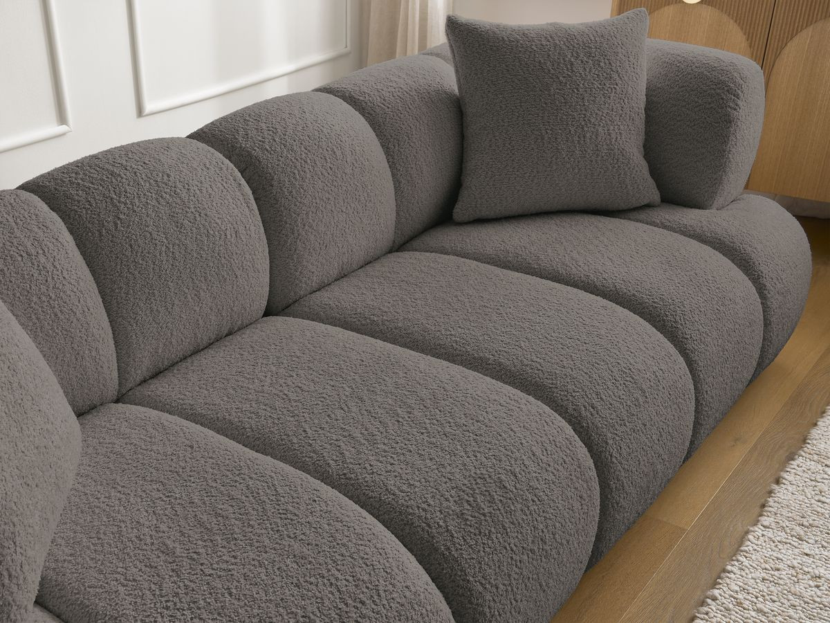 Bobochic Pamira Sofa 5-Sitzer Bouclé-Stoff Braun