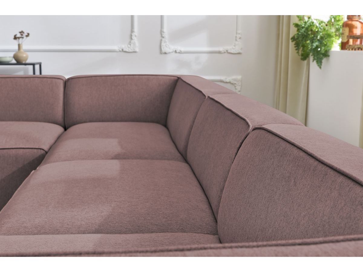Bobochic Megeve Wohnlandschaft Melange-Stoff Rosa Ecke rechts