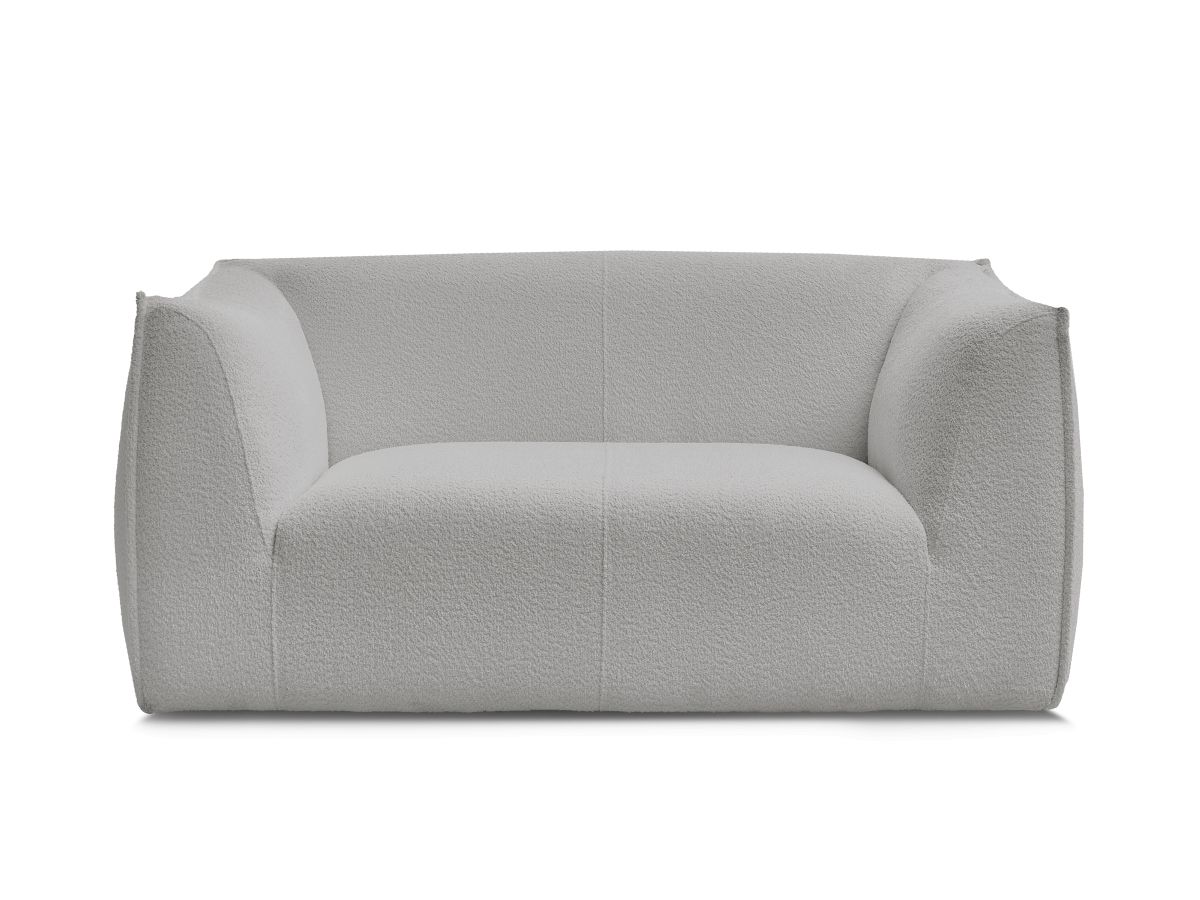 Bobochic Giorgia Sofa 2-Sitzer Bouclé-Stoff Hellgrau